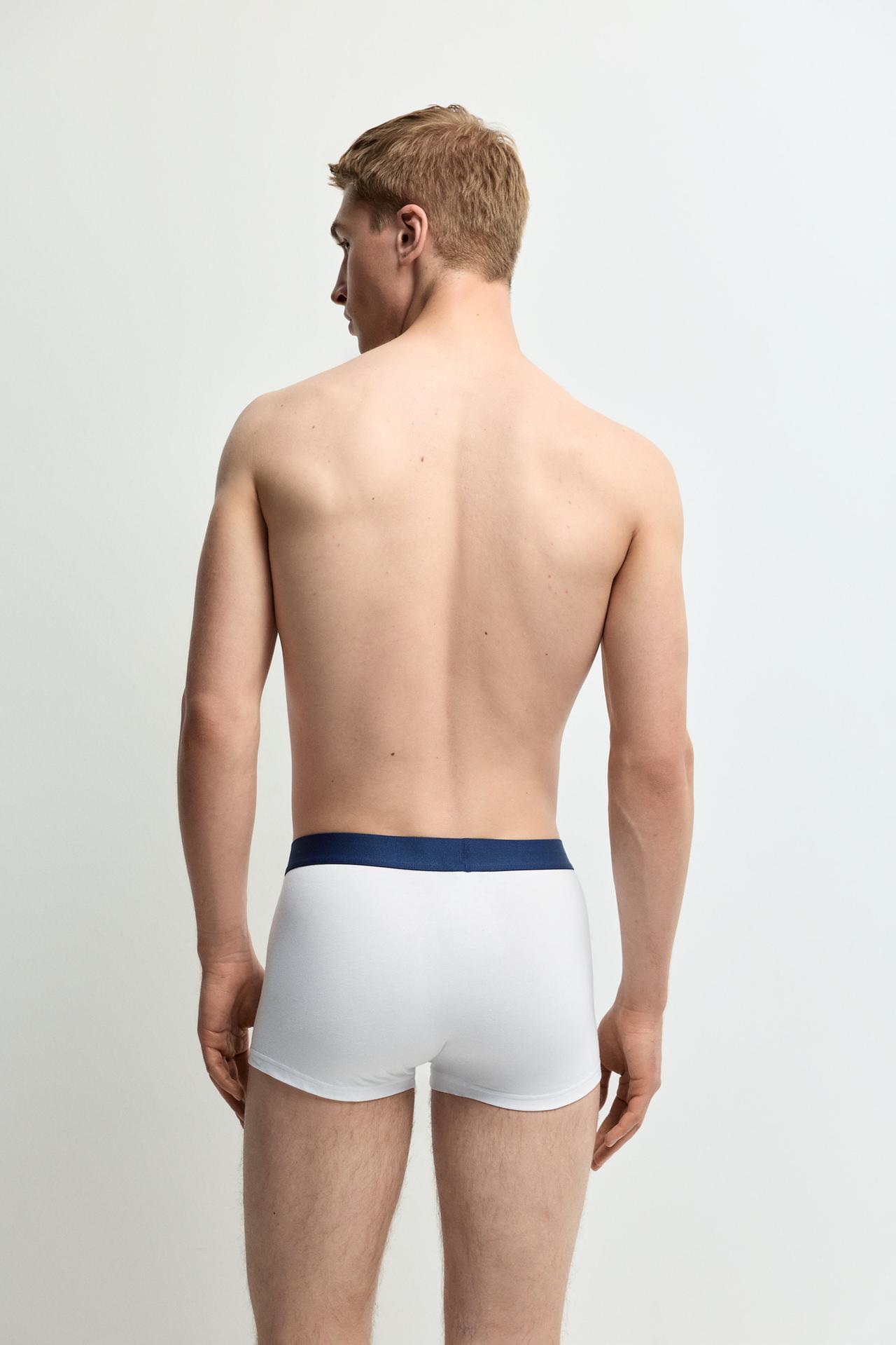 Striped Boxers (5-Pack) — GREY/BLUE