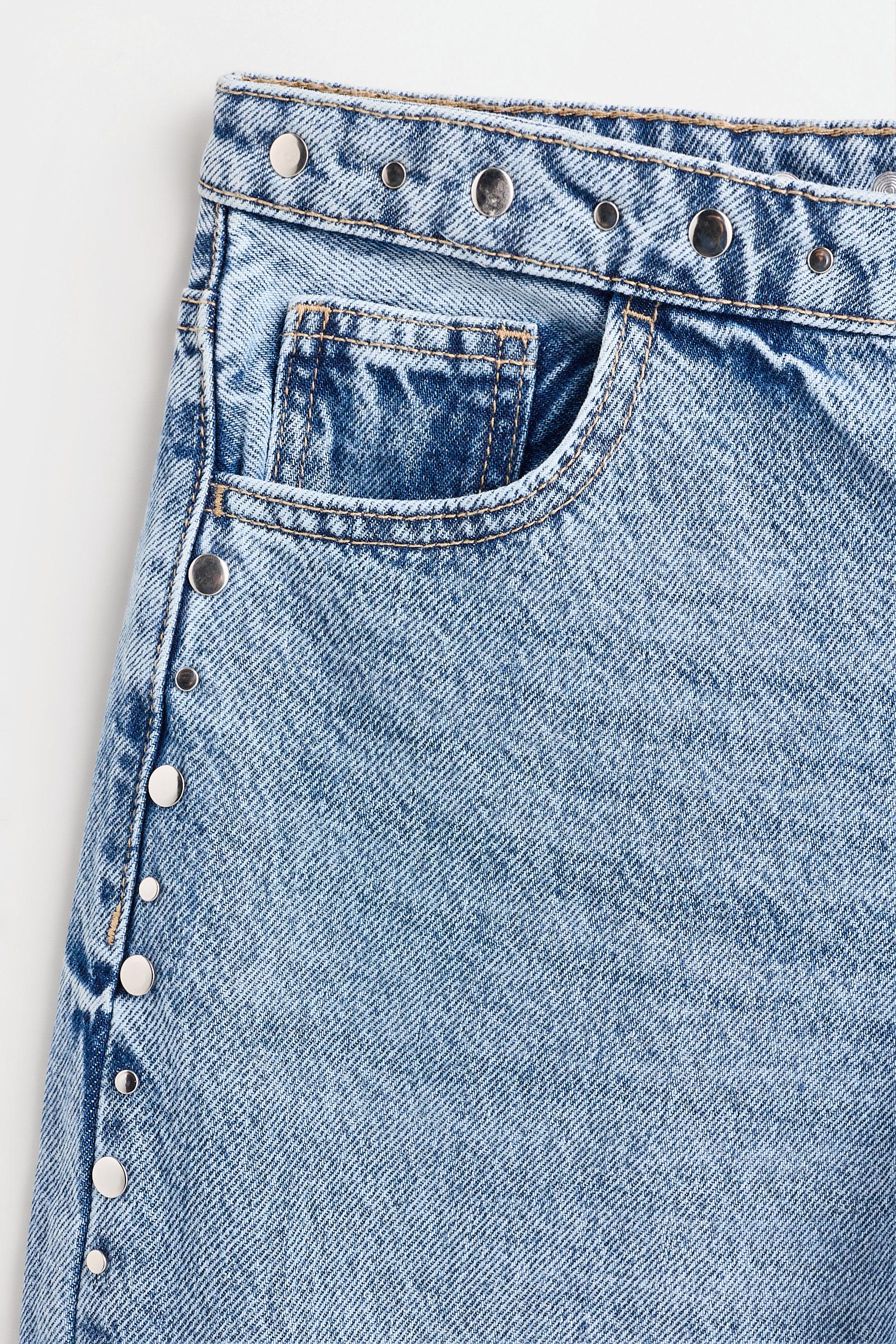 Studded wide-leg jeans — INDIGO