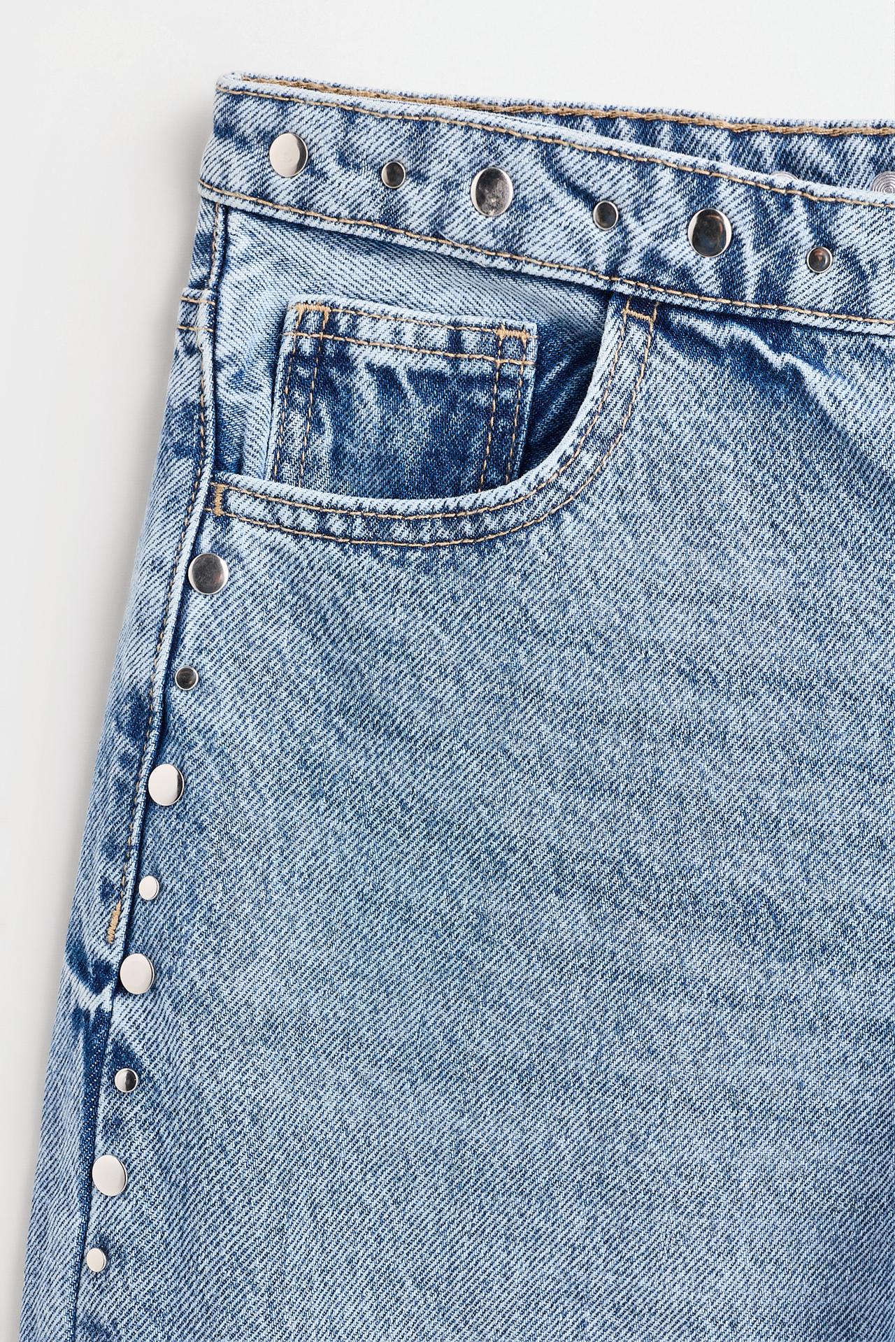 Studded wide-leg jeans — INDIGO