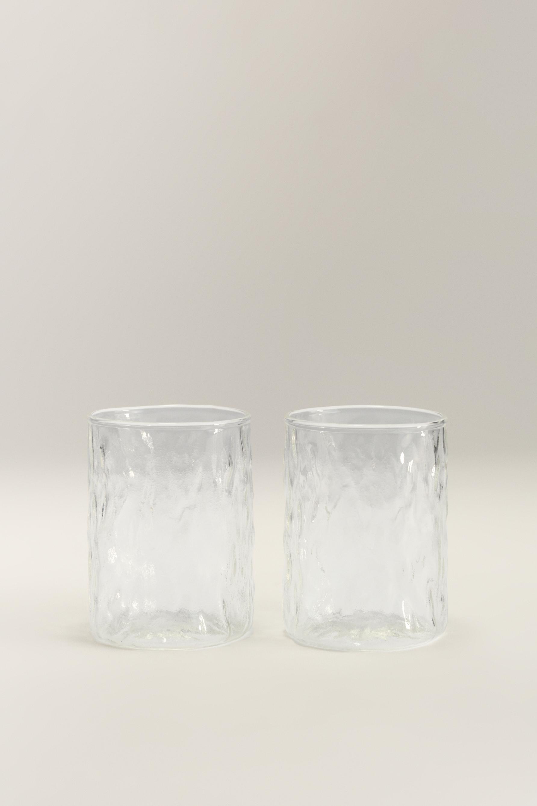 Pack 2 vasos borosilicato relieve