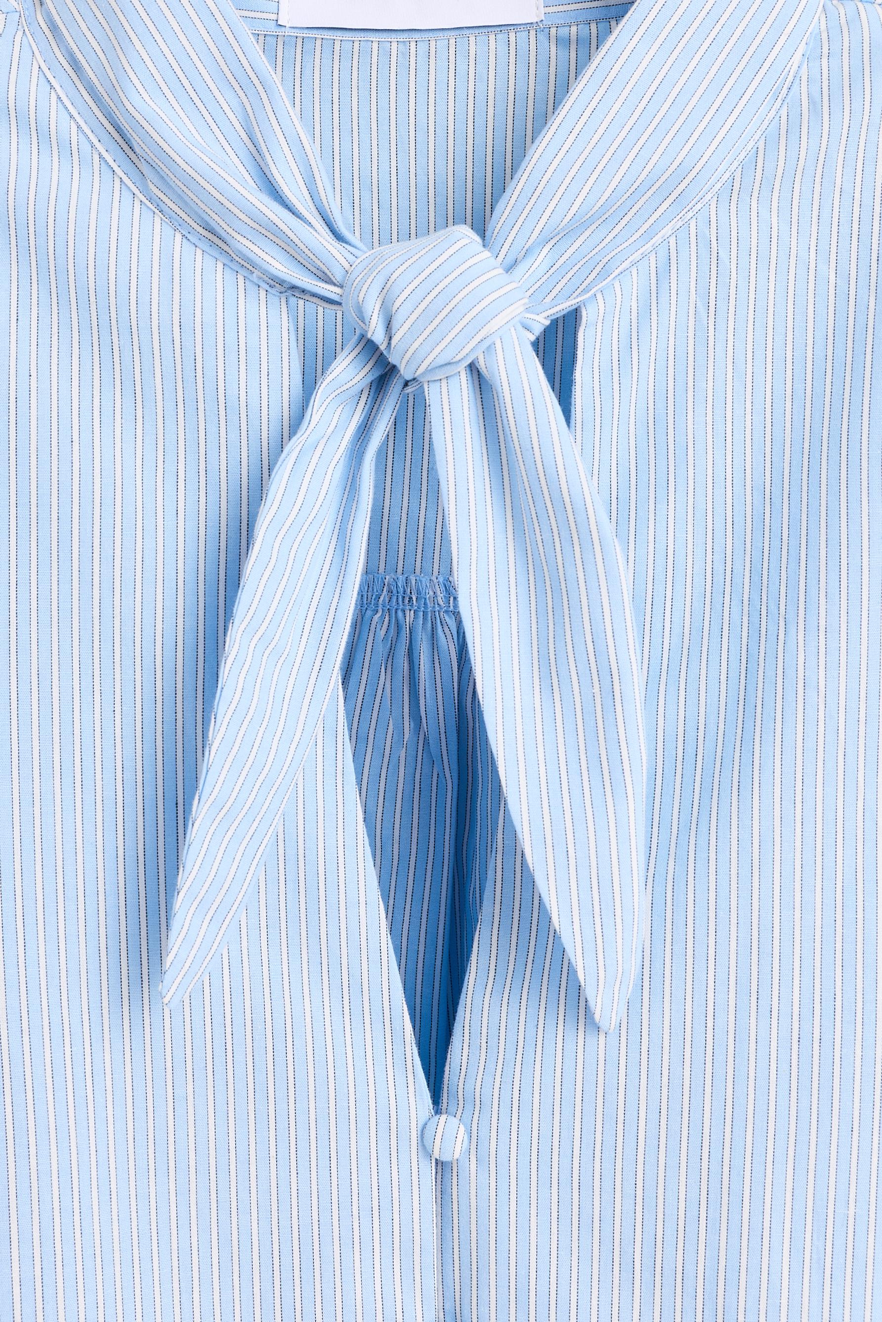 Tie-neck shirt — PALE BLUE