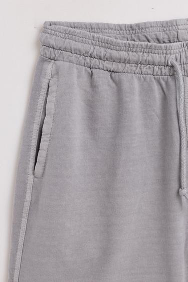Faded-effect tracksuit Bermuda shorts — MEDIUM GREY 7