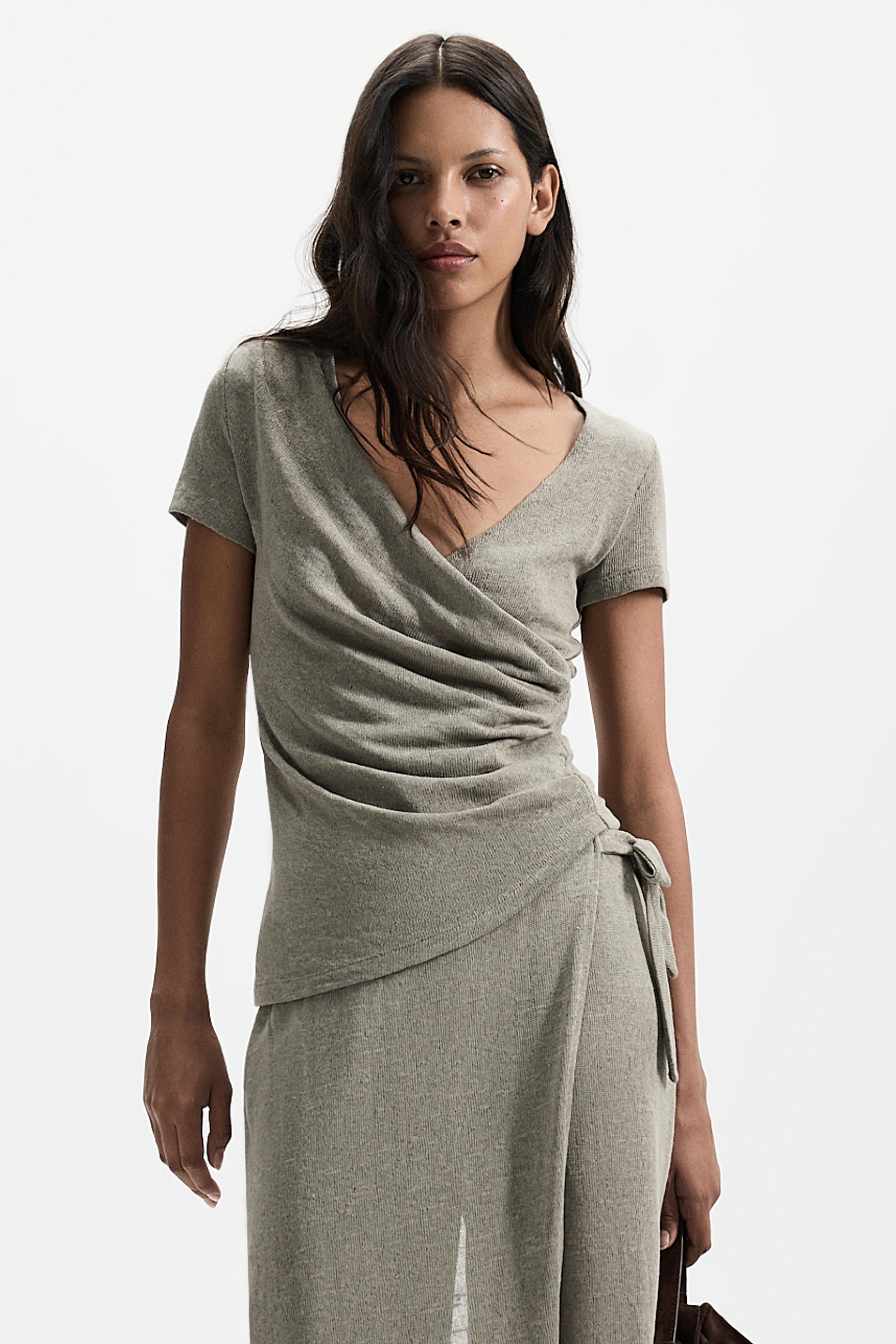 Ruched top — PALE KHAKI