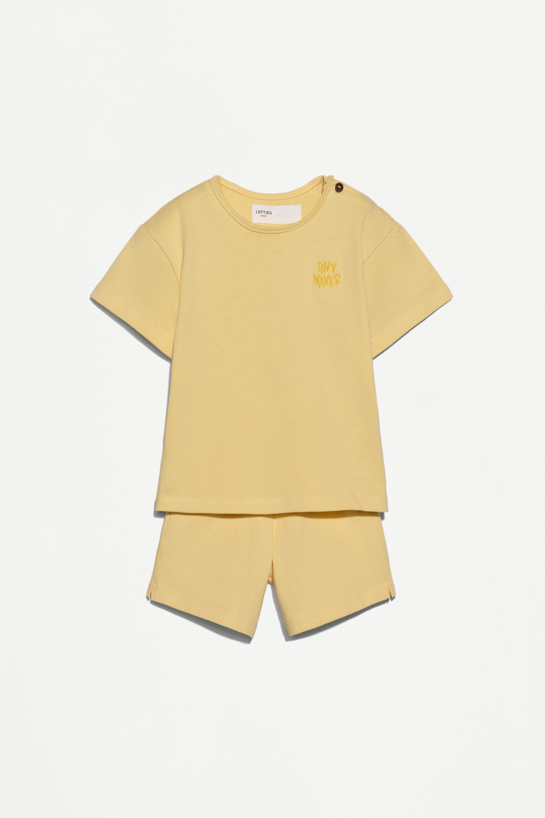 Heavy jersey T-shirt and Bermuda shorts set — MID YELLOW