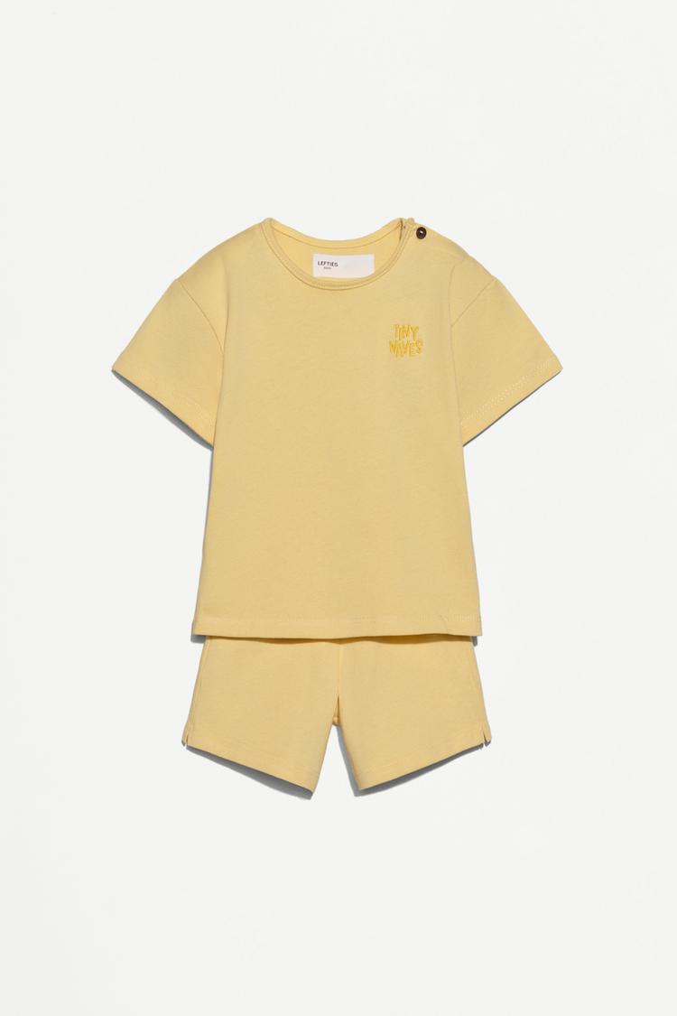 Heavy jersey T-shirt and Bermuda shorts set — MID YELLOW