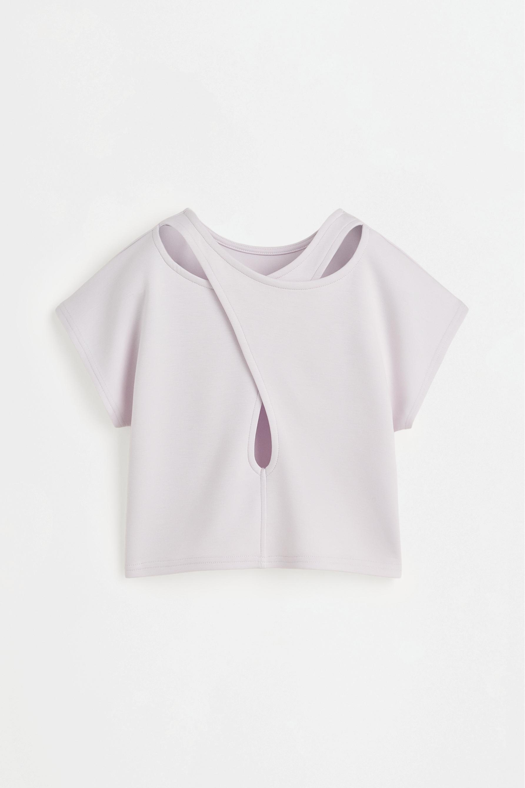 Flowing cross-back T-shirt — LILAC