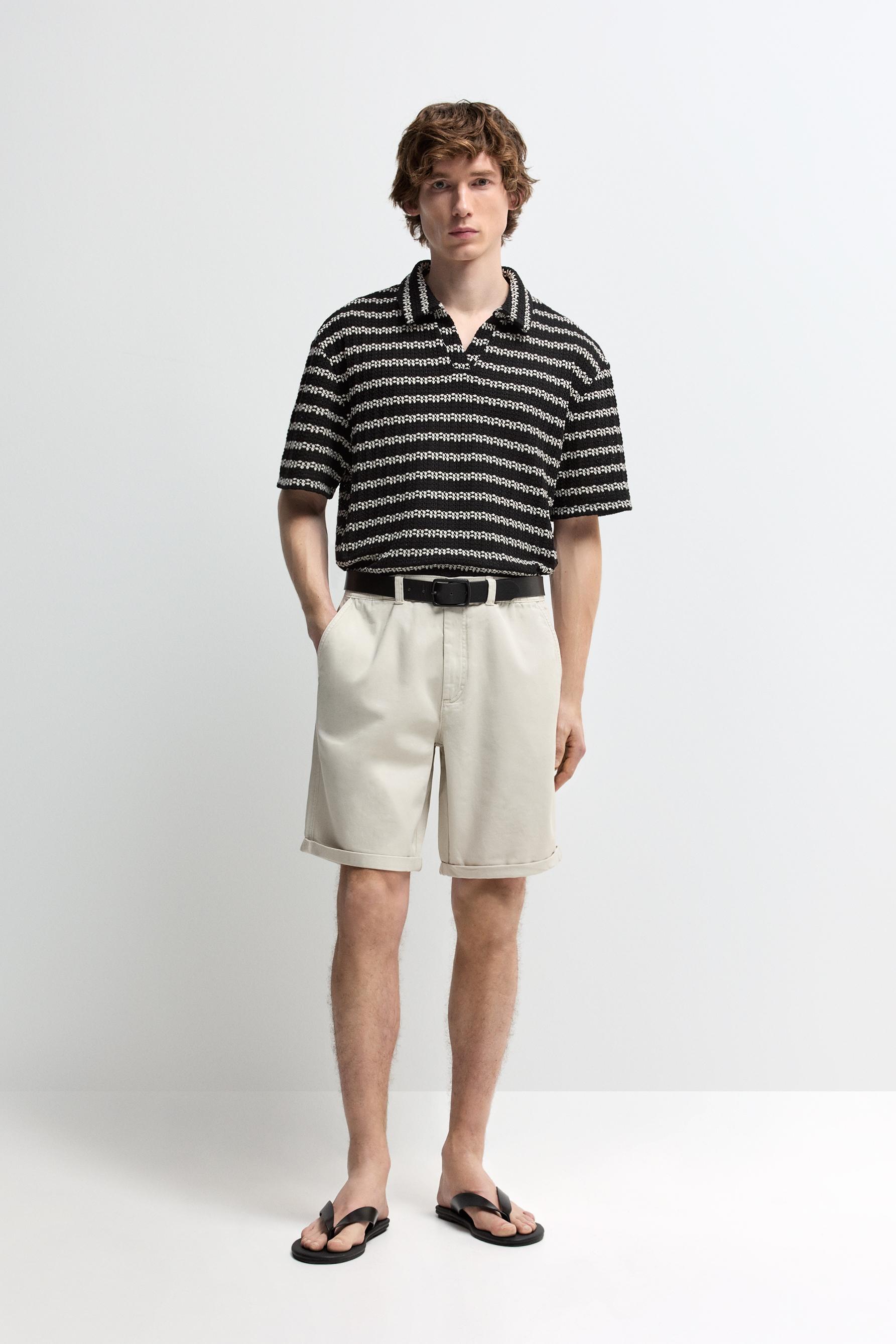 Slim fit Bermuda shorts — ECRU