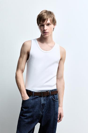 Ribbed vest top — OFF WHITE 1