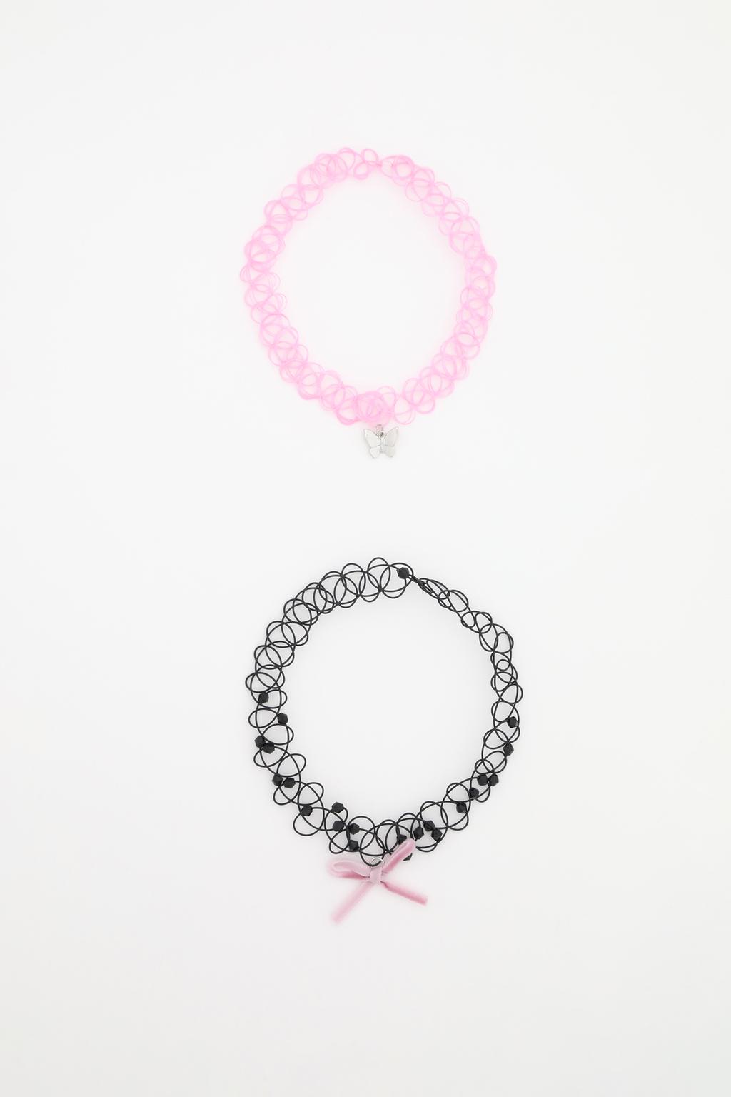 2-pack of coloured choker necklaces