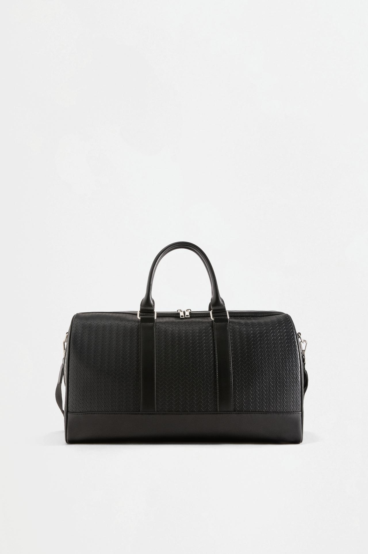 Braided-effect bowling bag — BLACK