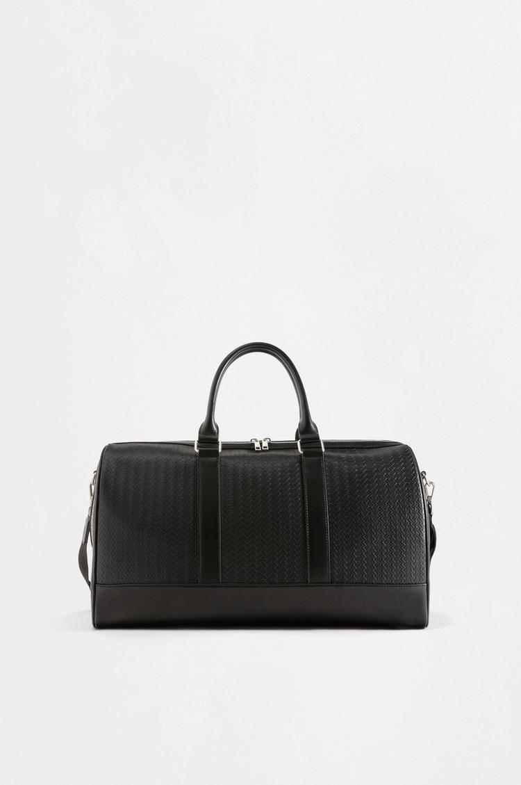 Braided-effect bowling bag — BLACK