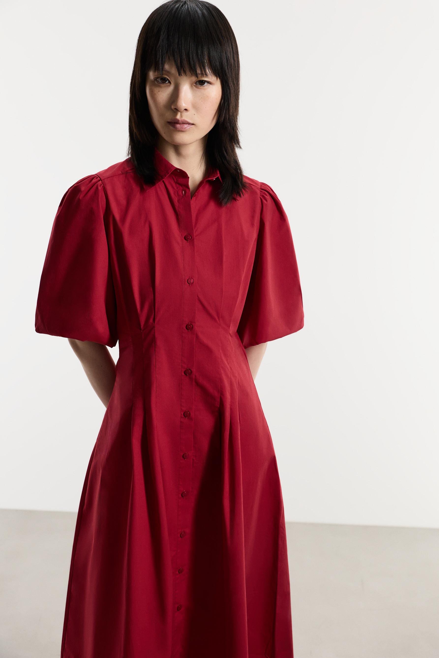 Midi shirt dress — DARK PINK