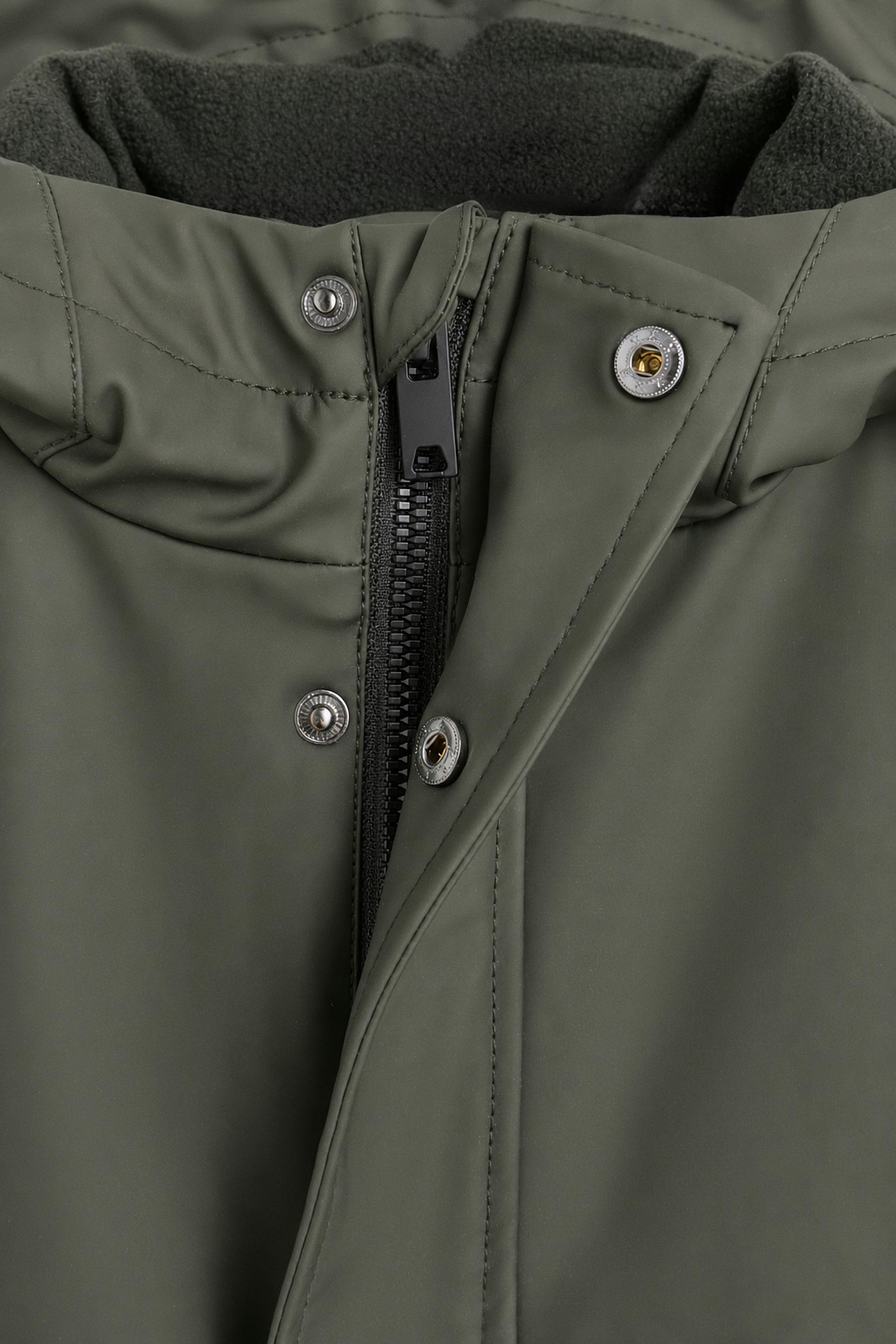 Long rubberised parka — KHAKI