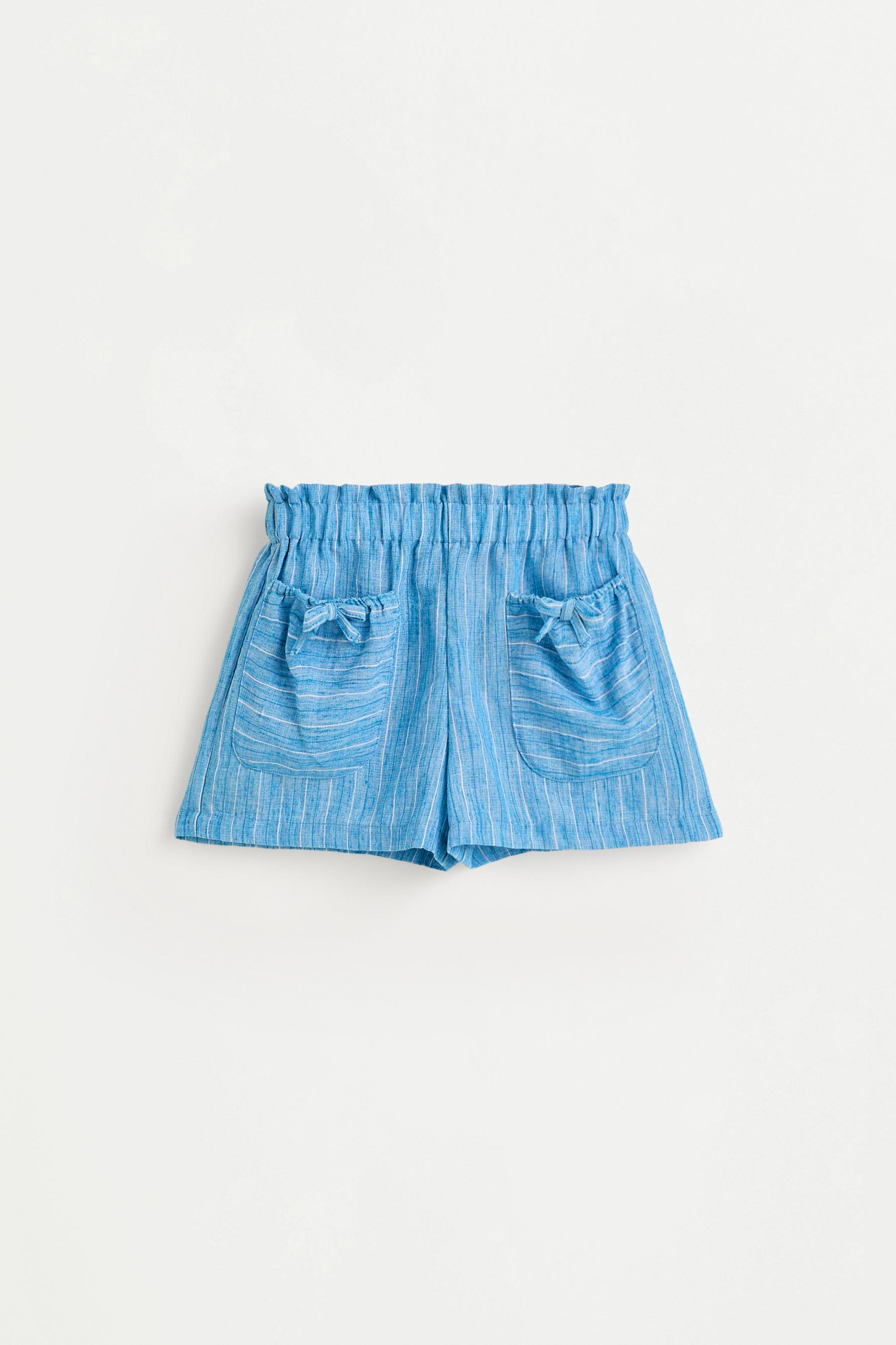Striped rustic shorts — BLUE/WHITE