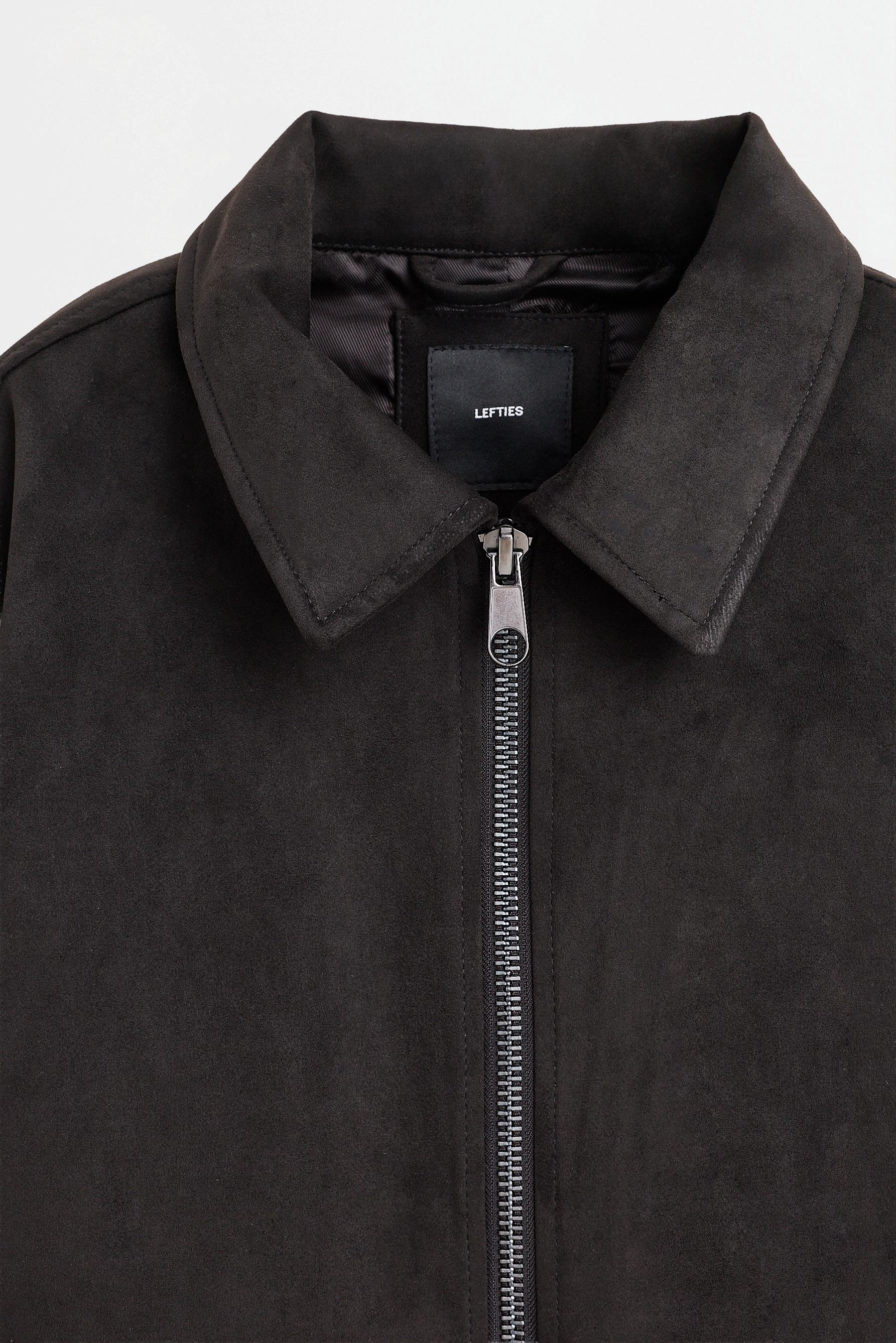 Faux suede jacket — BLACK