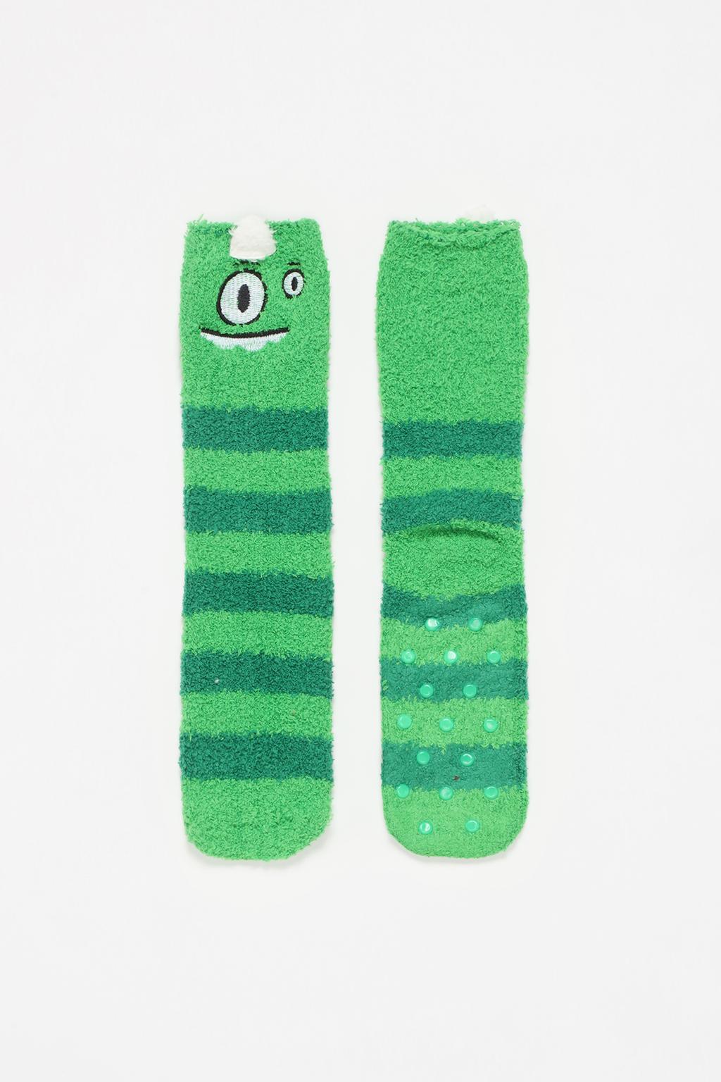 Non-slip monster print socks