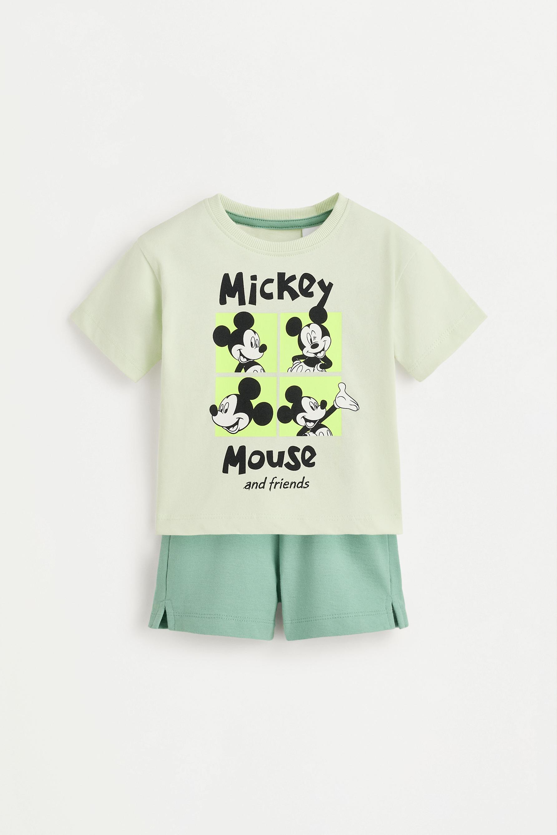 Mickey Mouse ©Disney T-shirt and Bermuda shorts co-ord — GREEN