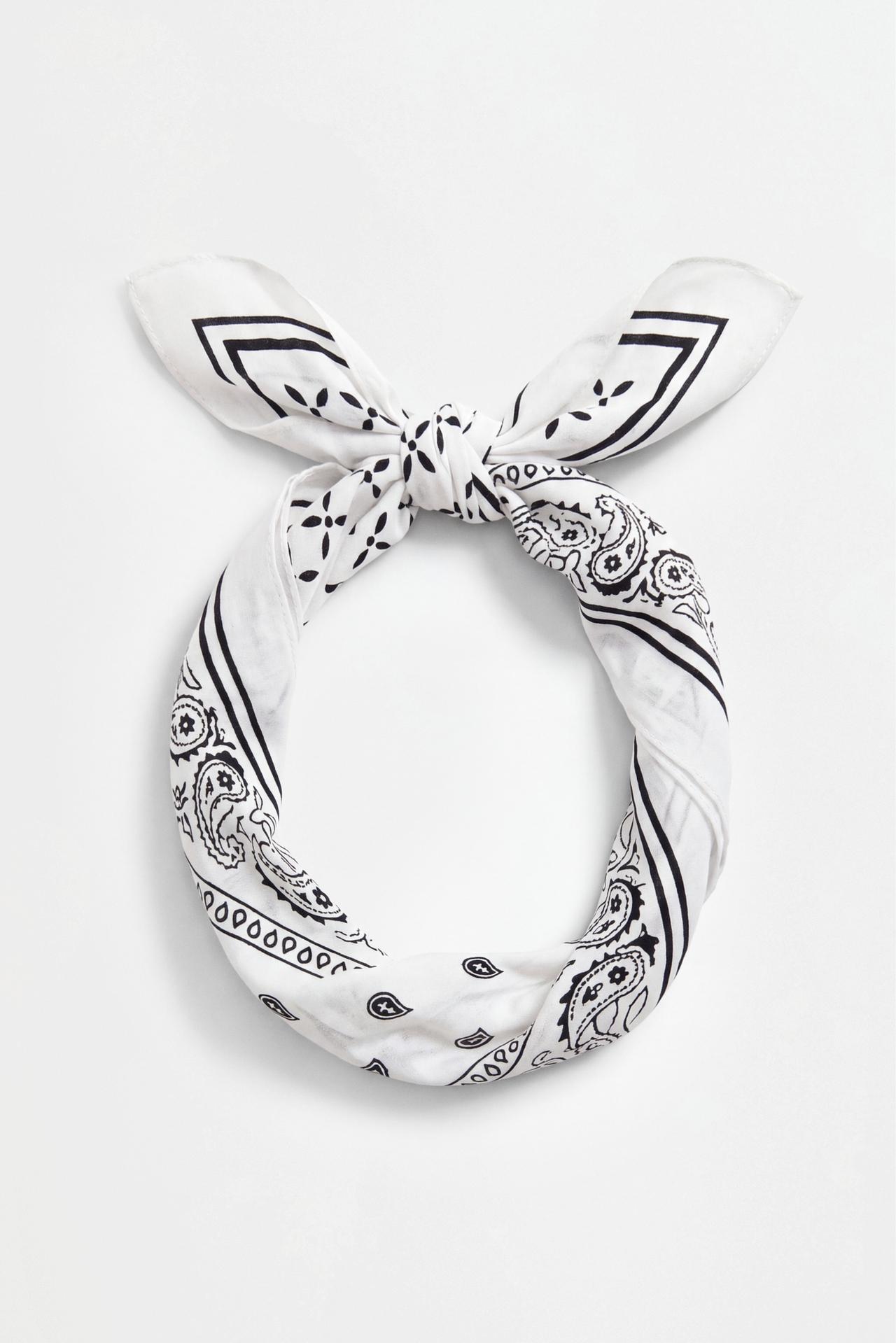 Paisley scarf — WHITE/BLACK