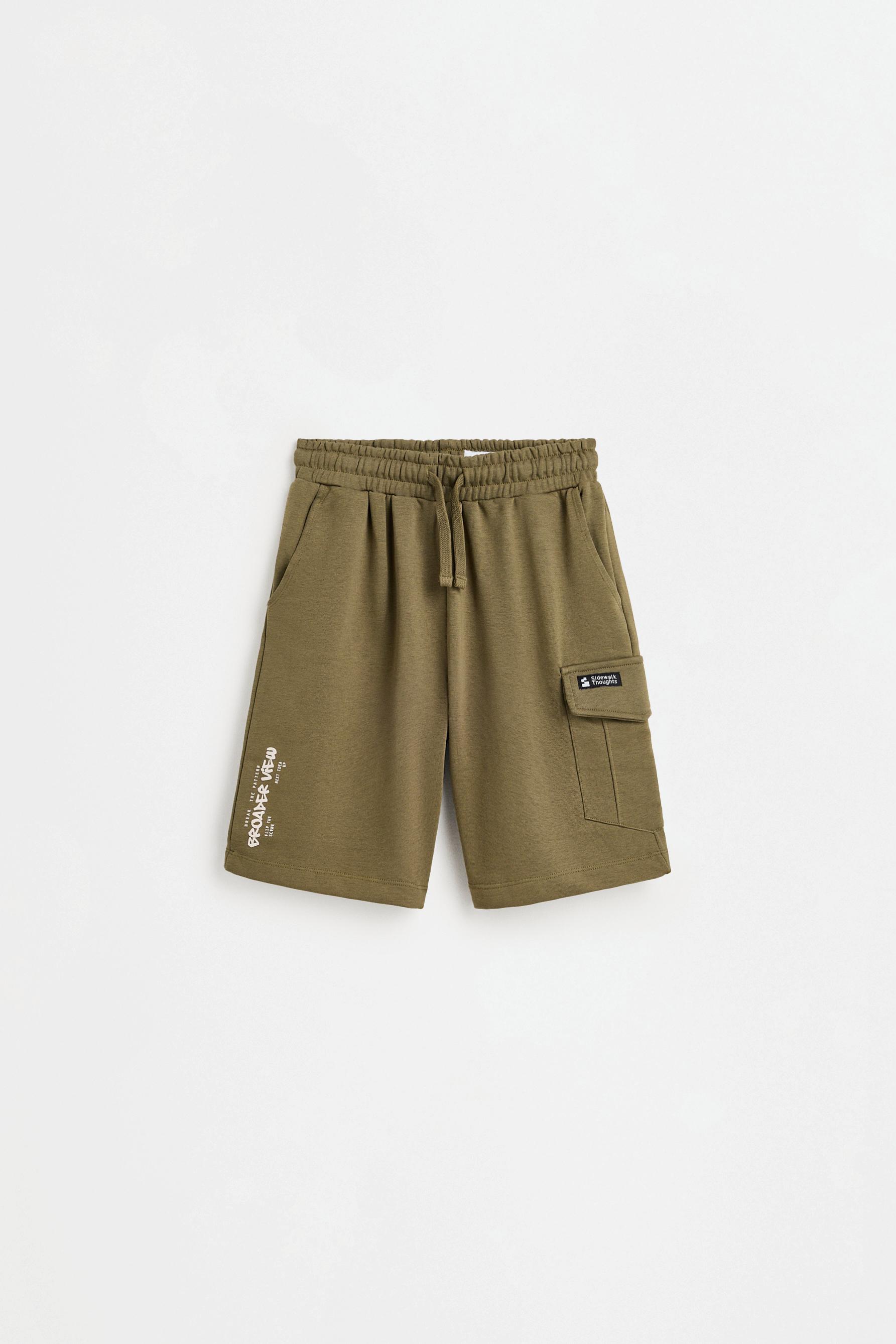 Plush cargo Bermuda shorts — KHAKI