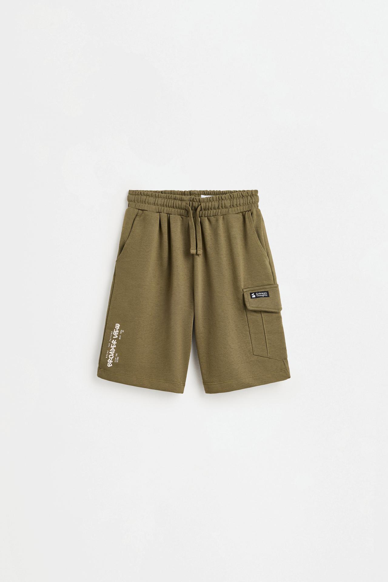Plush cargo Bermuda shorts — KHAKI
