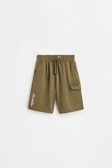 Plush cargo Bermuda shorts — KHAKI 1