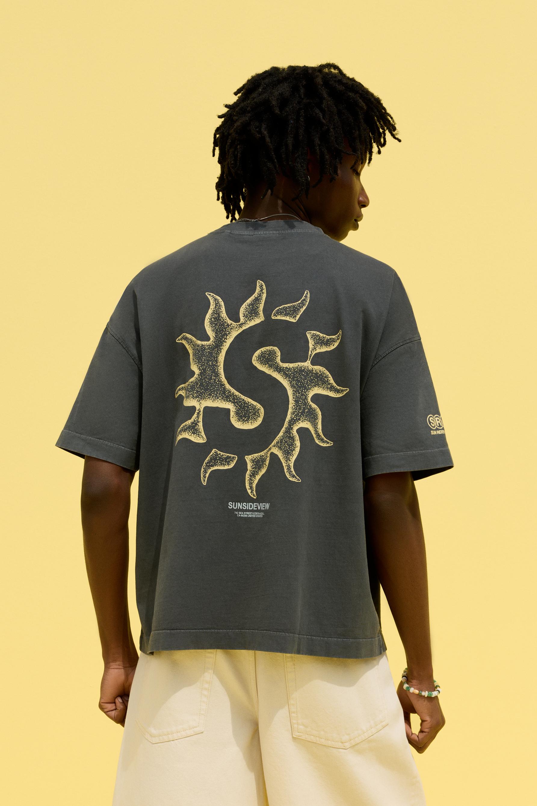 Faded effect printed T-shirt — LEAD