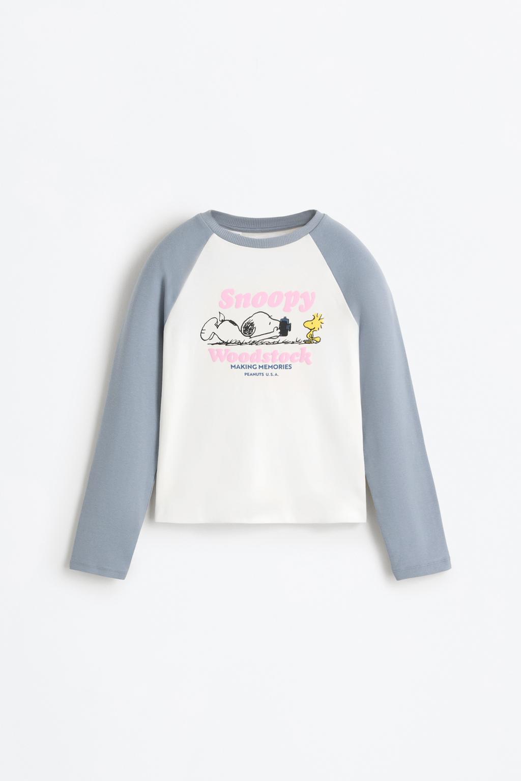 Snoopy Peanuts™ contrast sleeve T-shirt