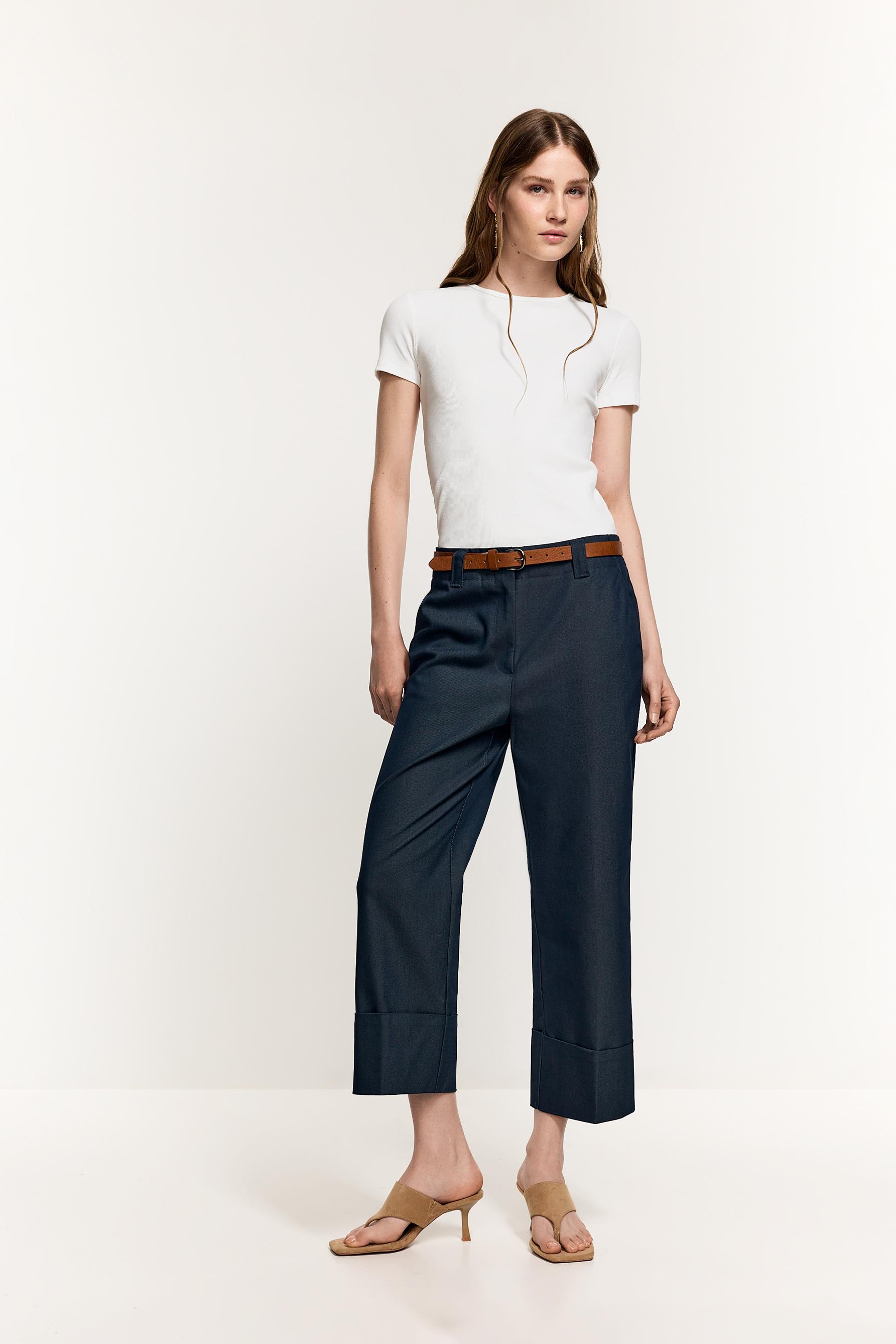 Ribbed T-shirt — WHITE