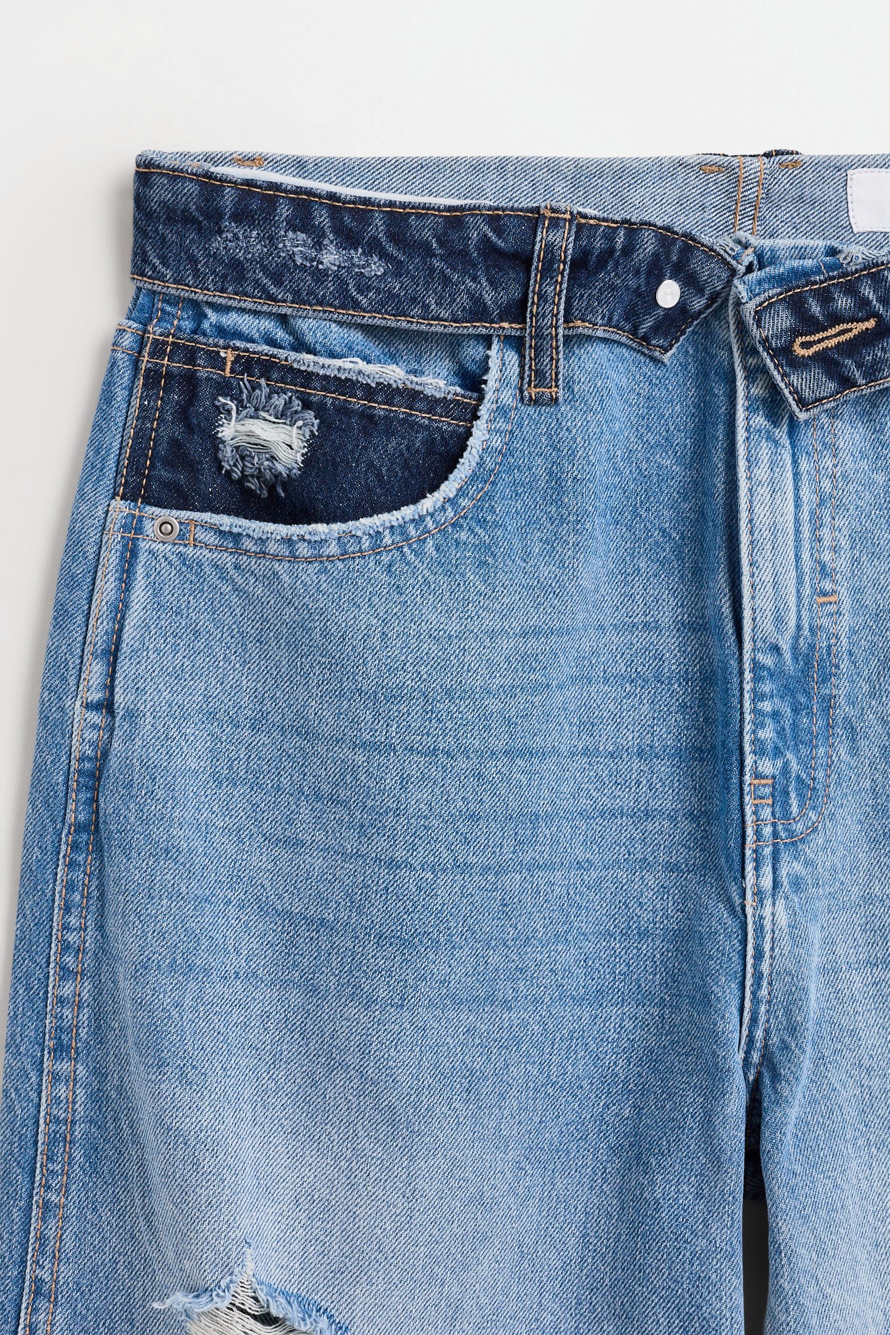 Double waistband baggy jeans — FADED NAVY