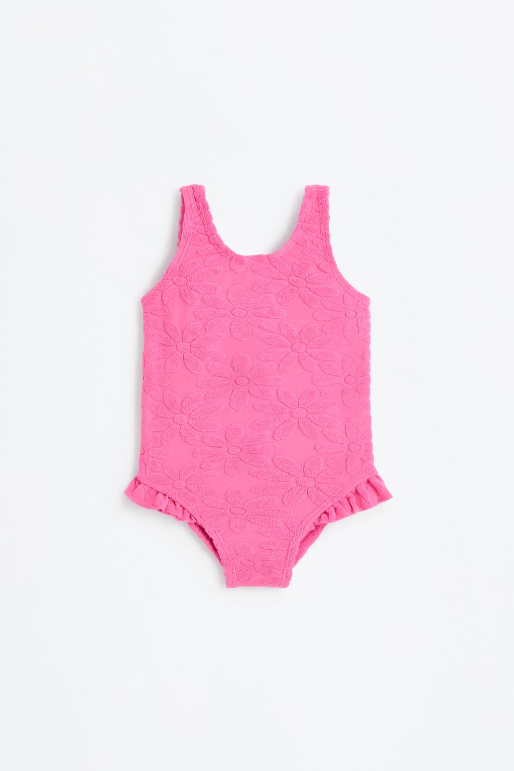 Floral terry swimsuit