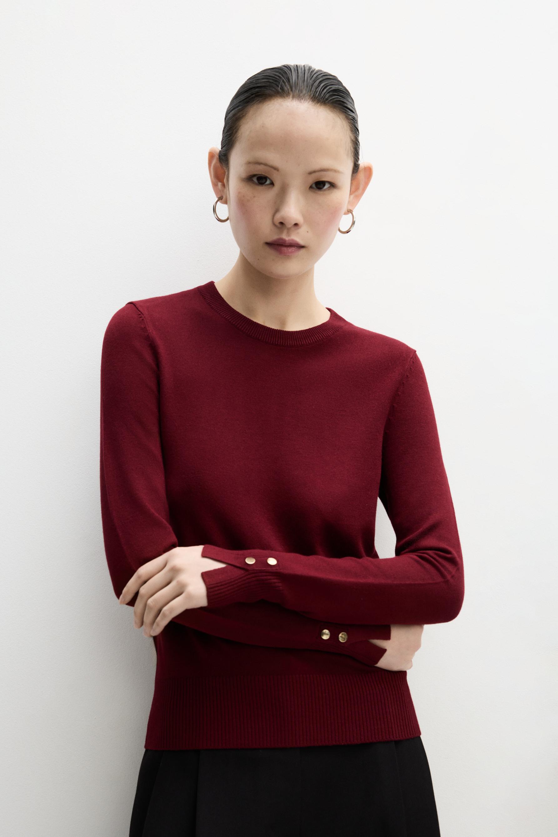 Jersey cuello redondo botones