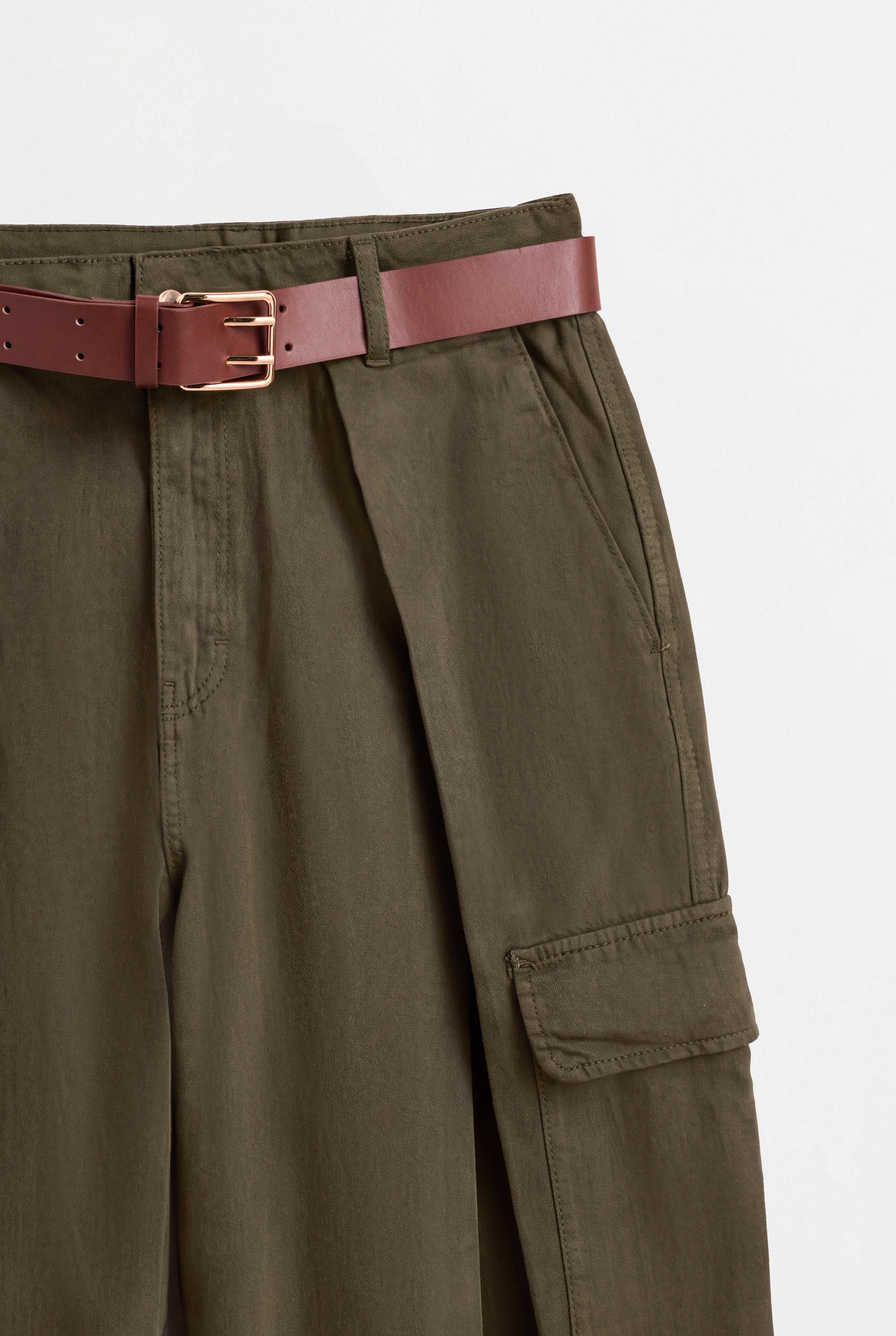 Cargo barrel jeans — KHAKI