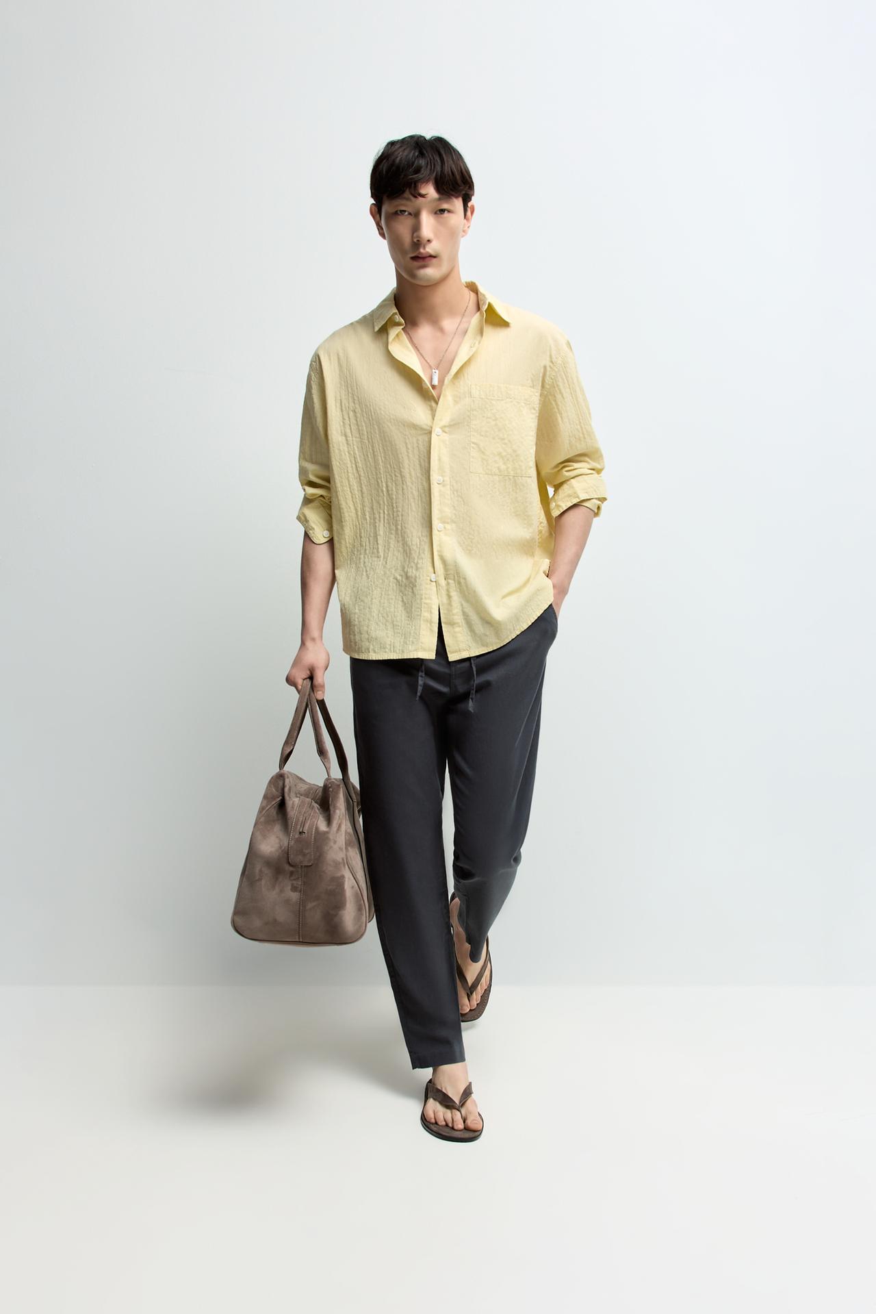 Cotton - linen smart trousers — MEDIUM GREY