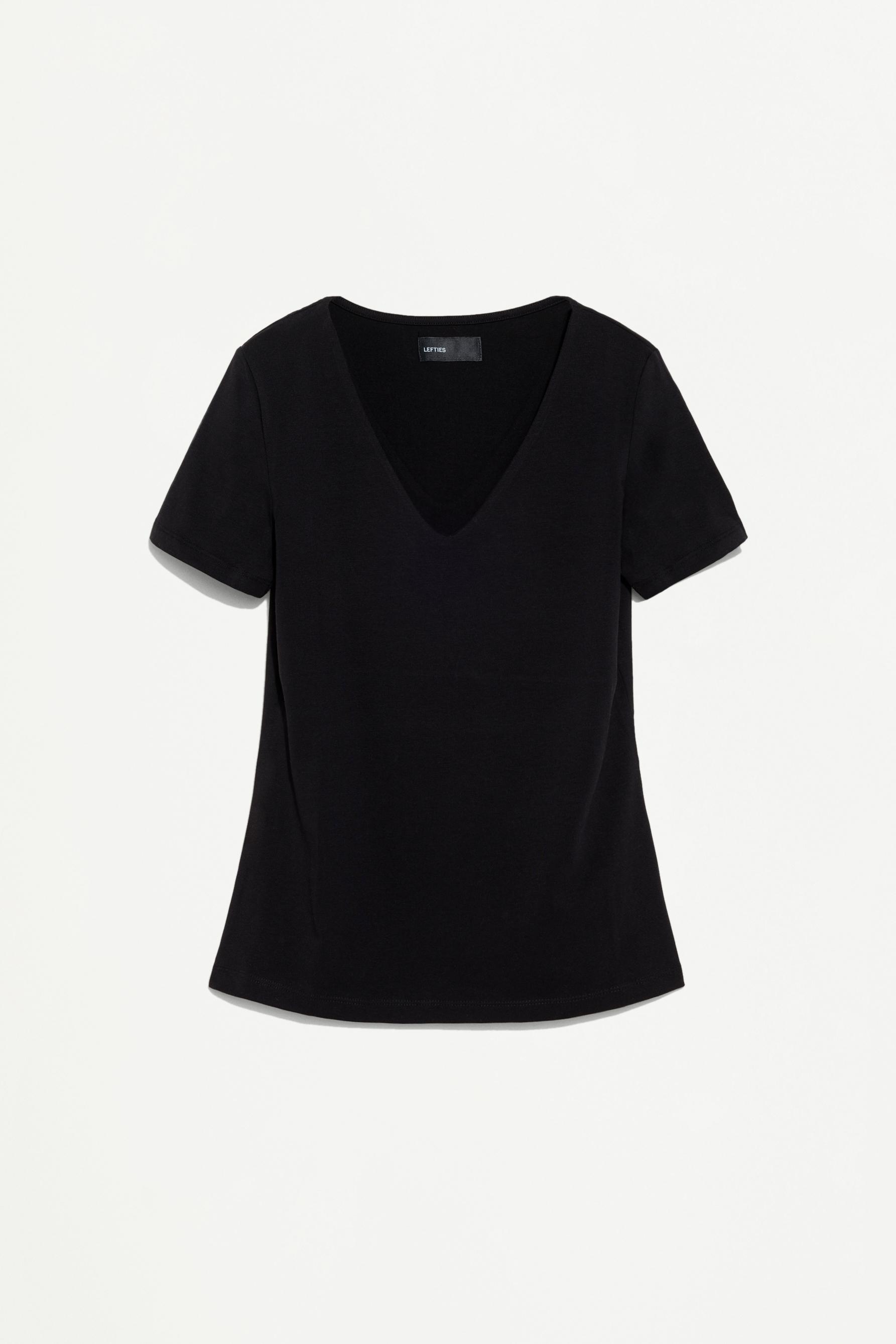V-neck T-shirt — BLACK