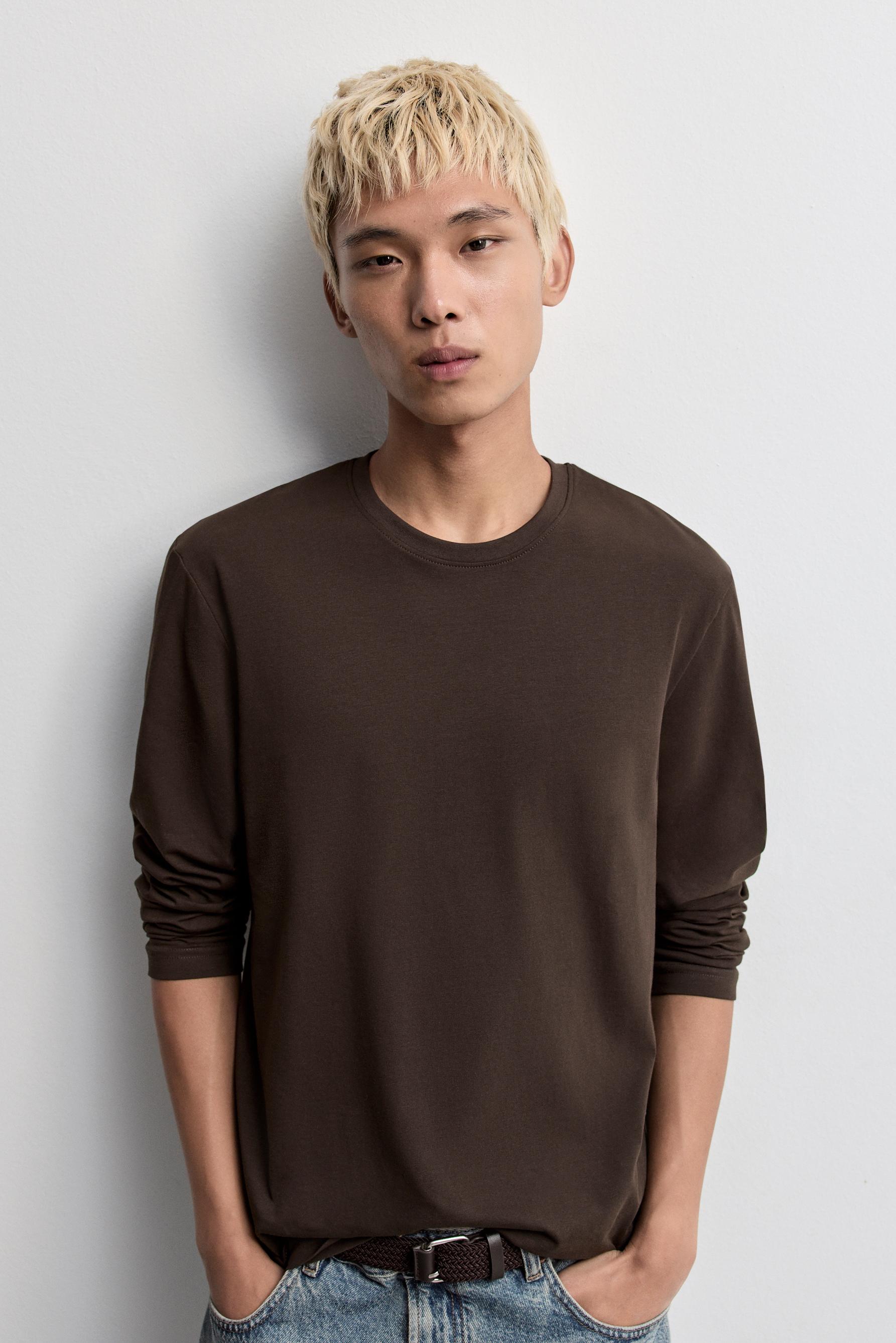 Basic long sleeve T-shirt — CHOCOLATE