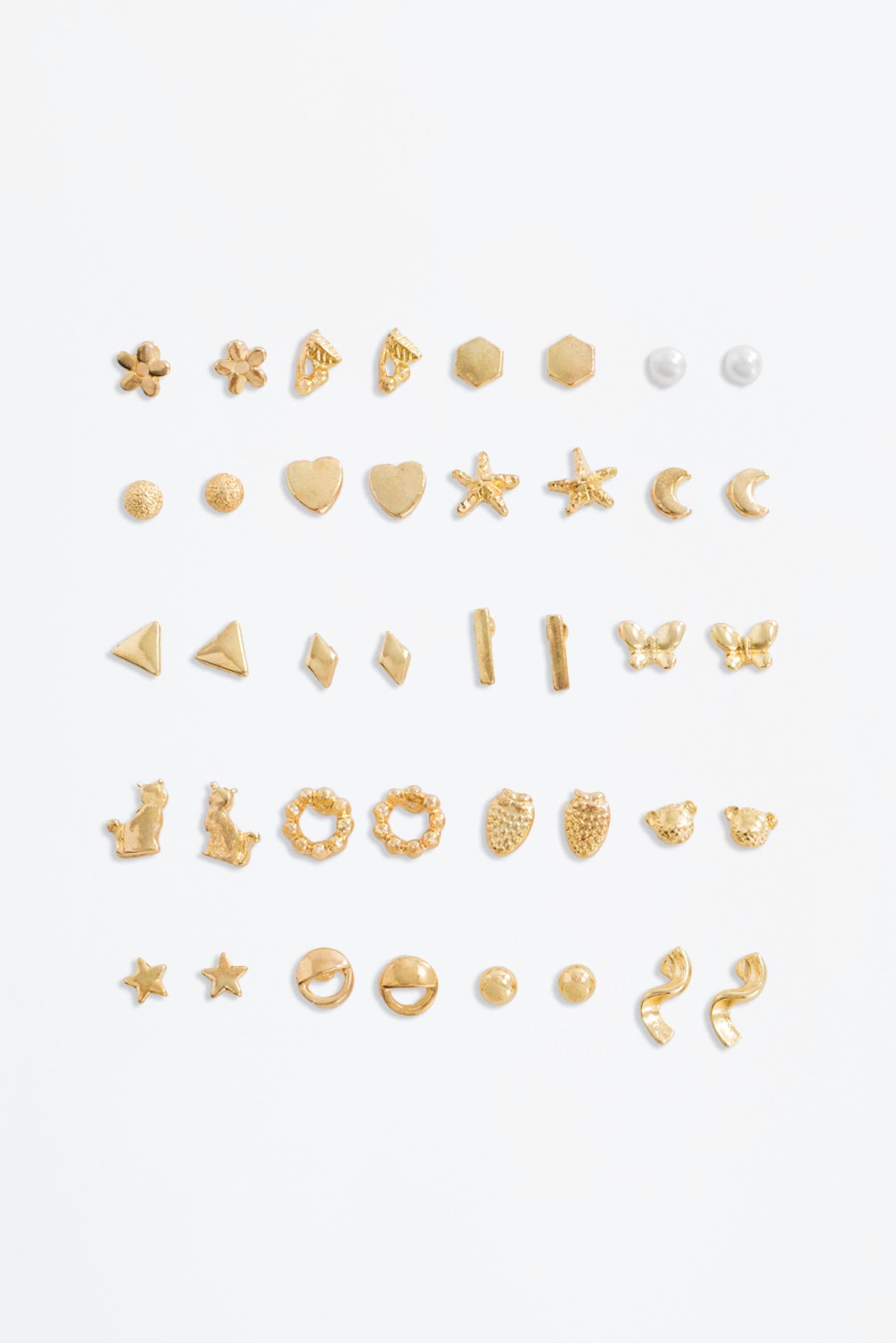 Pack of 20 mismatched earrings — GOLD