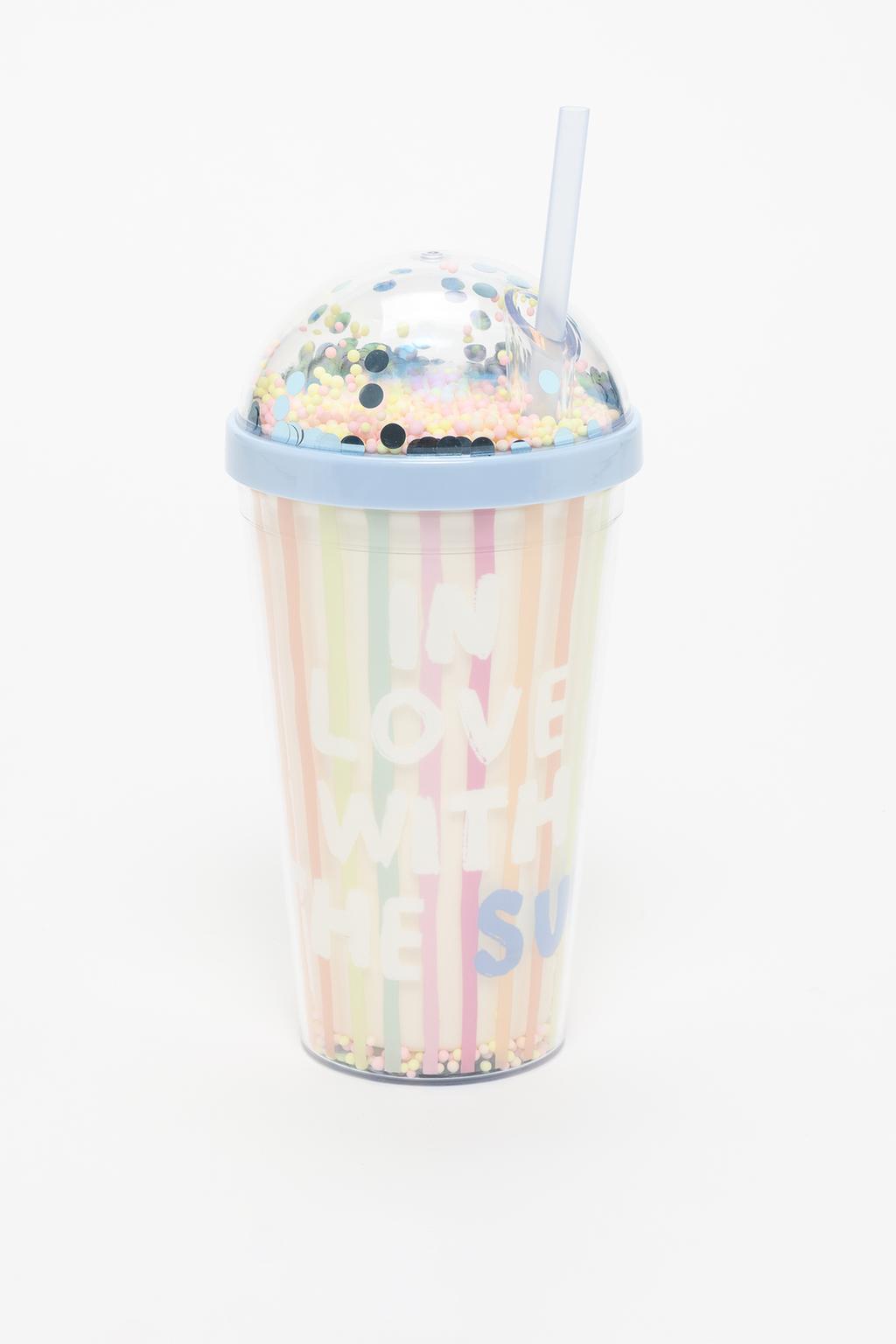 Straw, slogan and colour tumbler