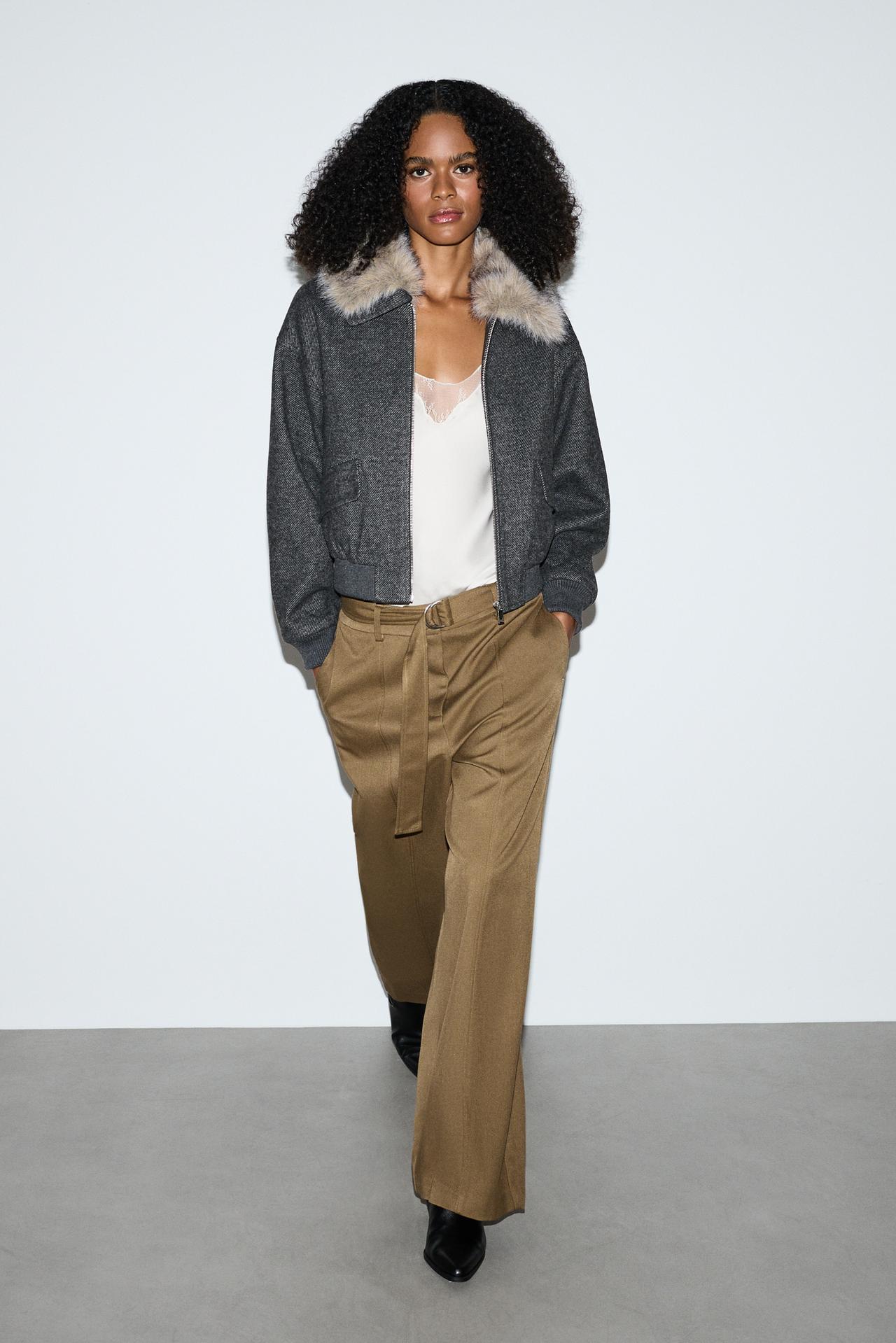 Wide-leg trousers — KHAKI