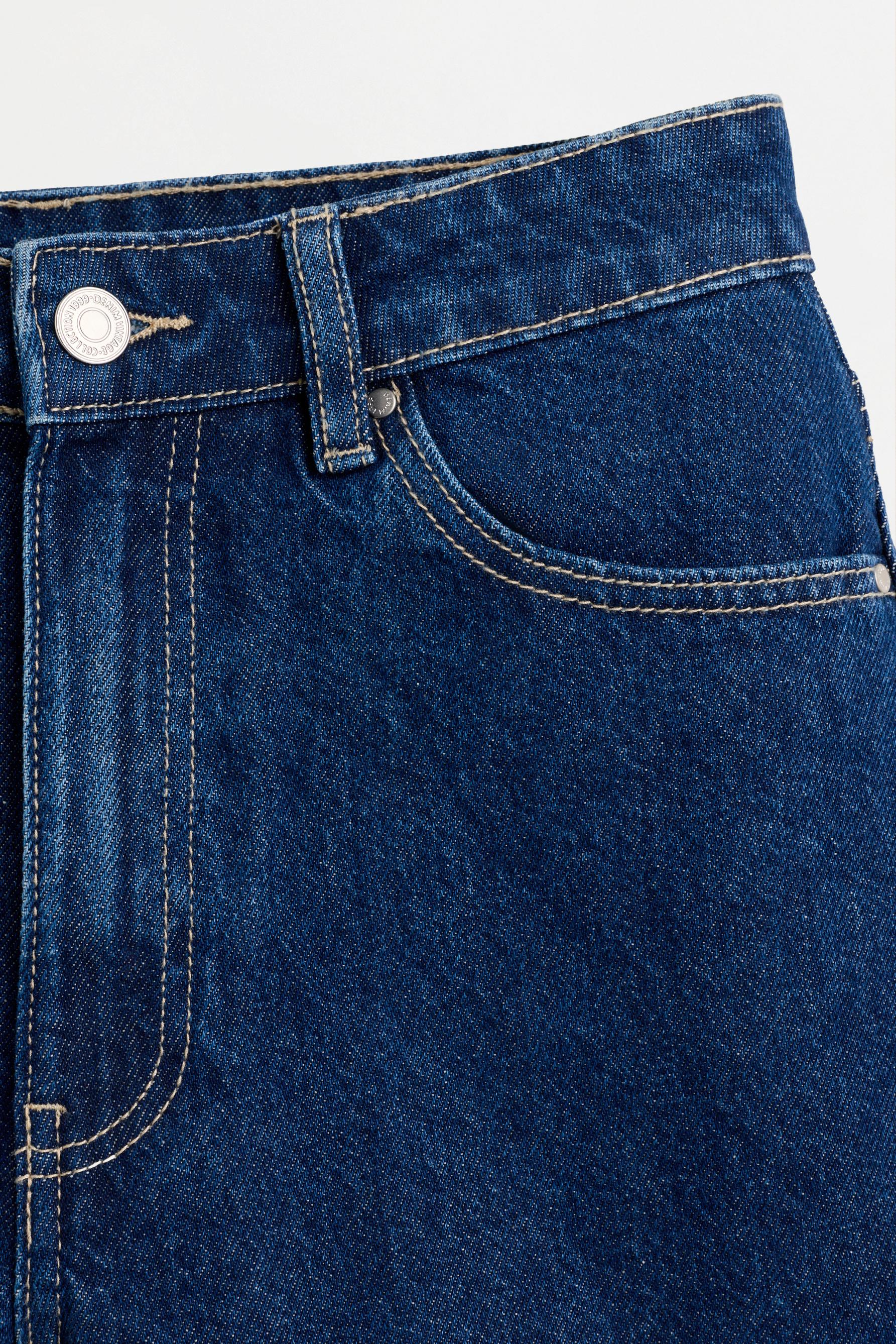 Basic mom fit denim shorts — DARK INDIGO