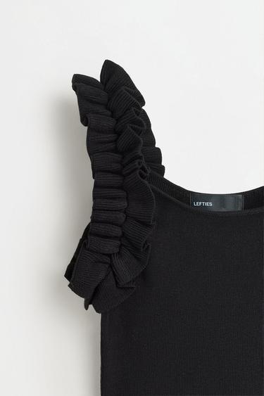 Ruffled knit top — BLACK 7