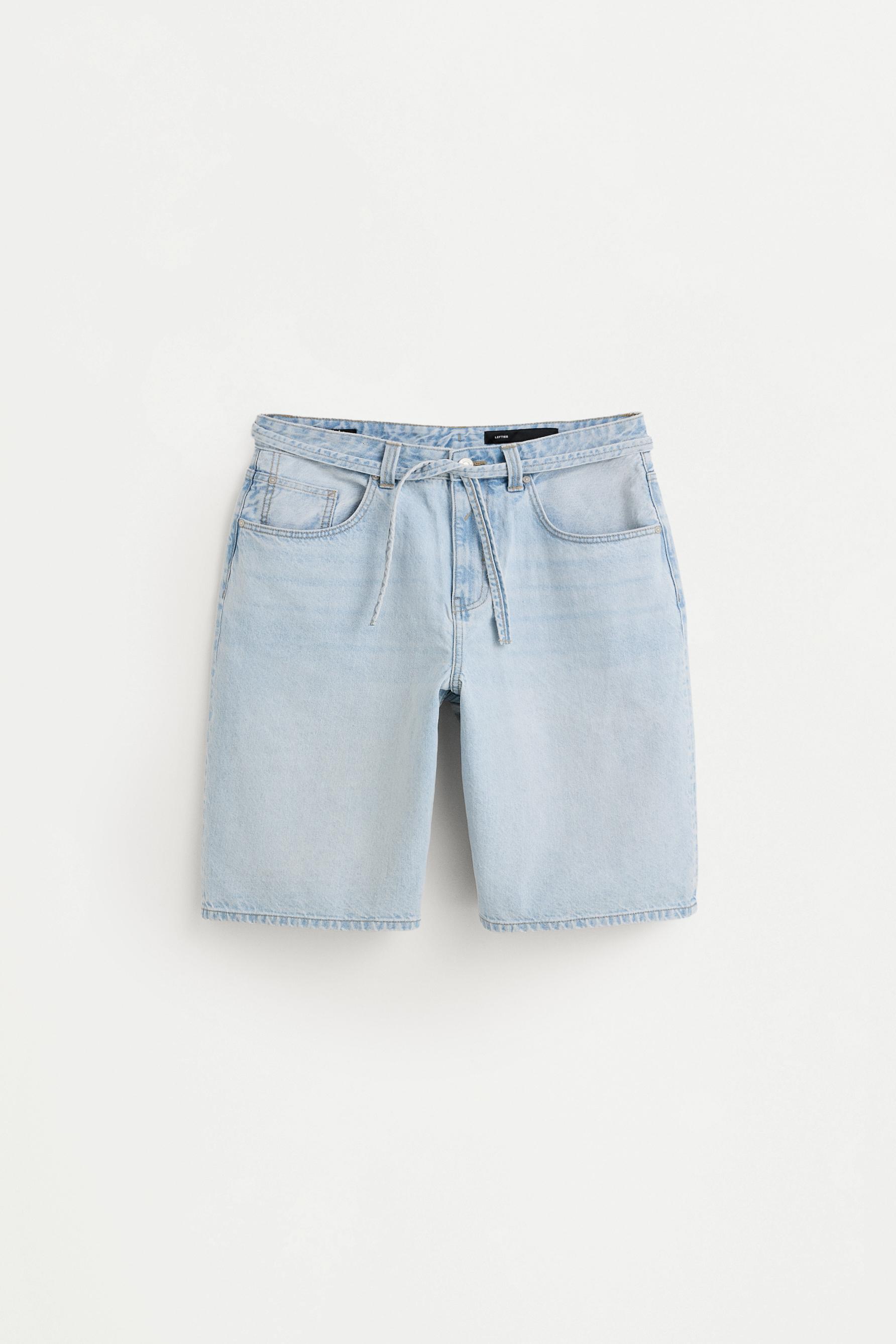 Baggy denim Bermuda shorts — PALE BLUE