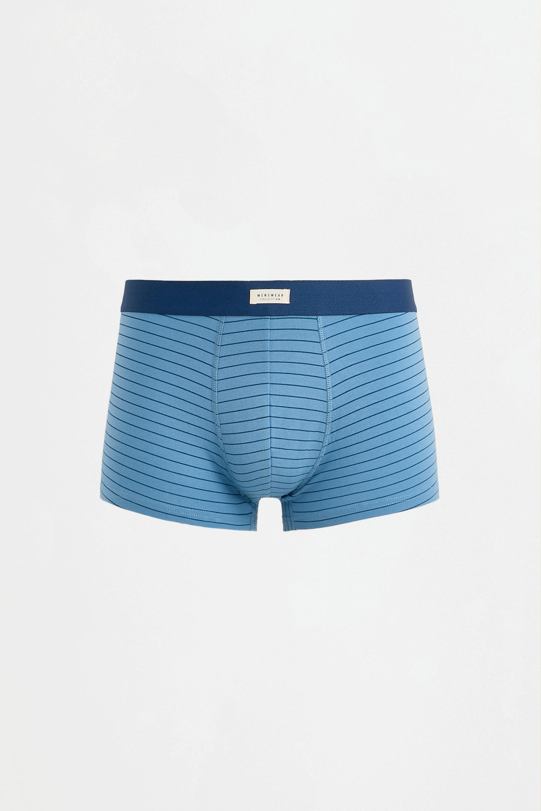 Striped Boxers (5-Pack) — GREY/BLUE