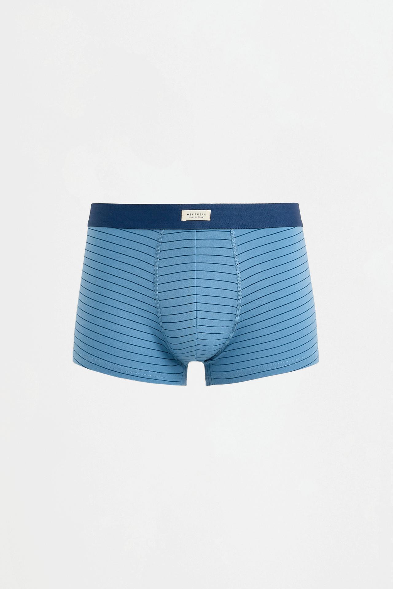 Striped Boxers (5-Pack) — GREY/BLUE
