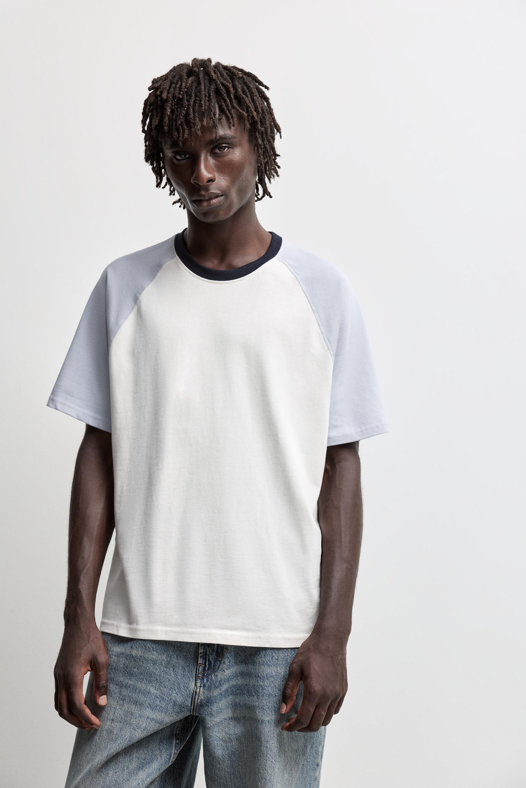 Contrast raglan T-shirt — PALE BLUE