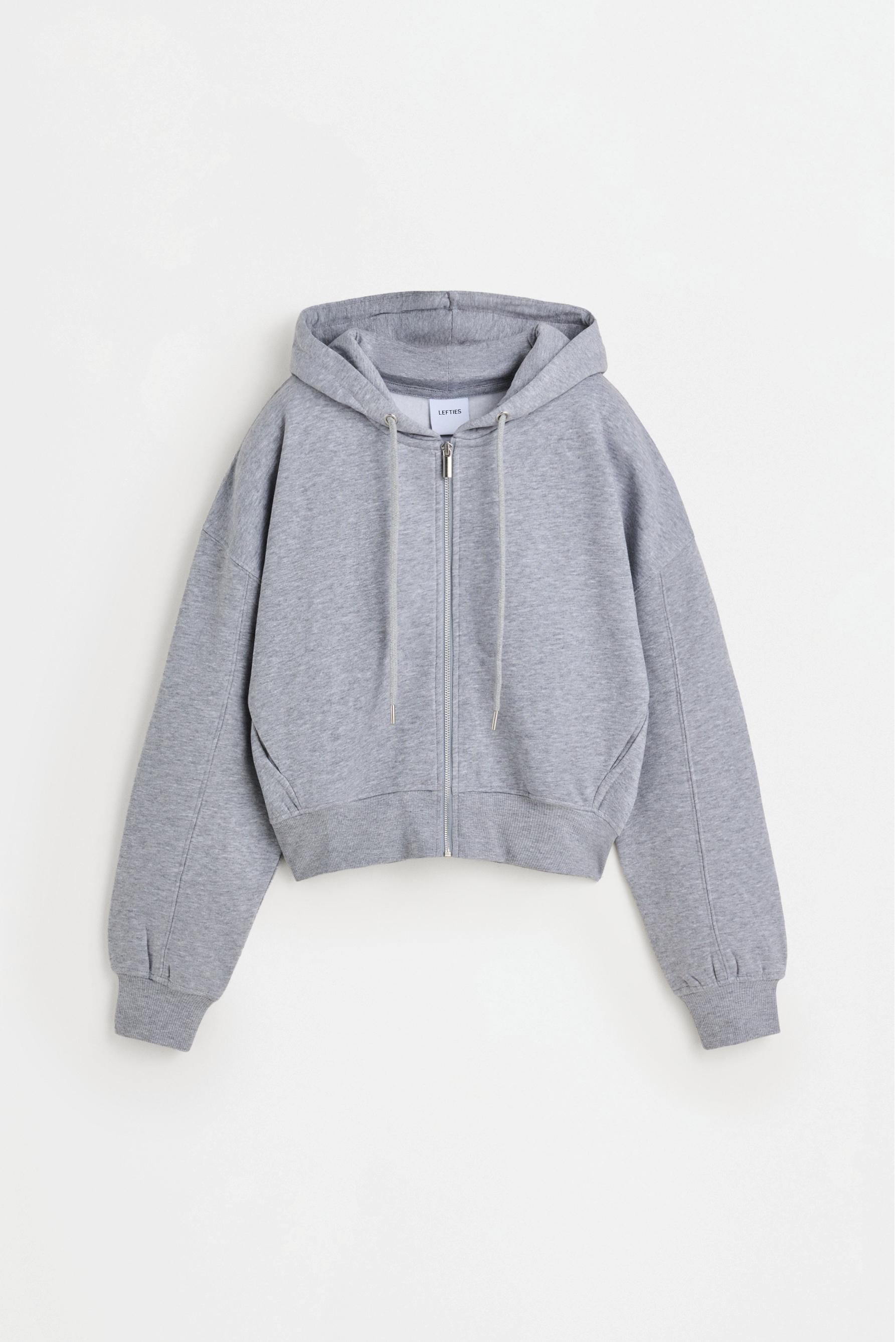 Basic zip-up sweatshirt — GREY MARL