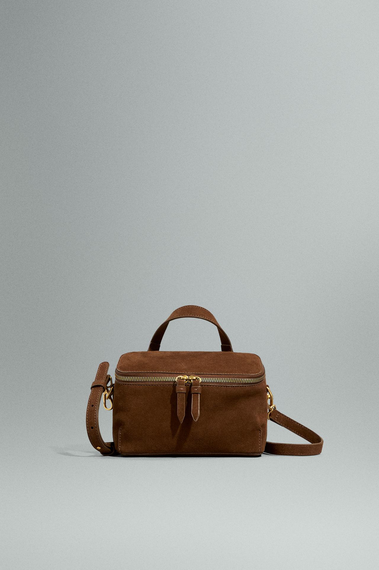 Reconstituted leather vanity bag — CAMEL