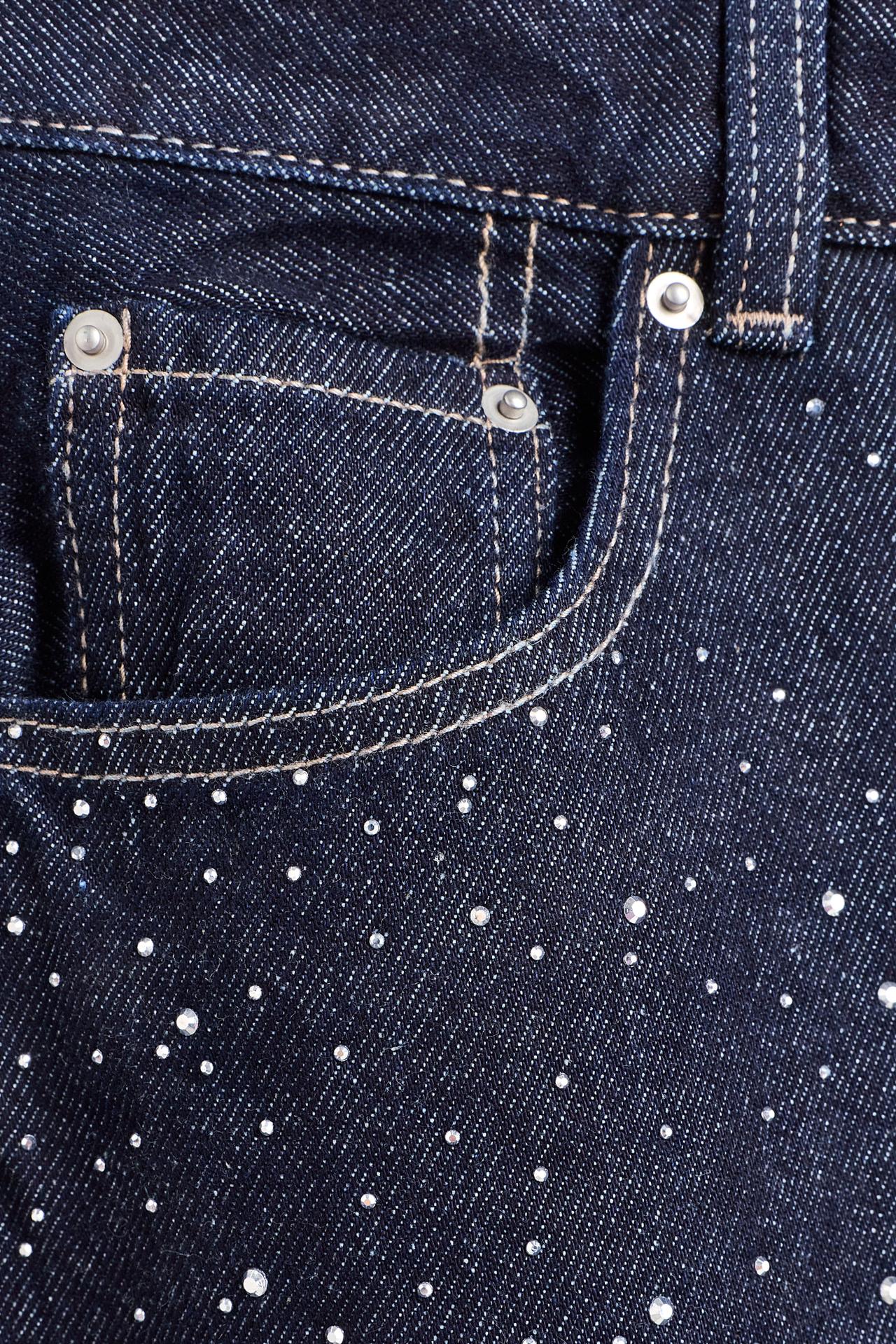 Wide-leg strass jeans — BLUE