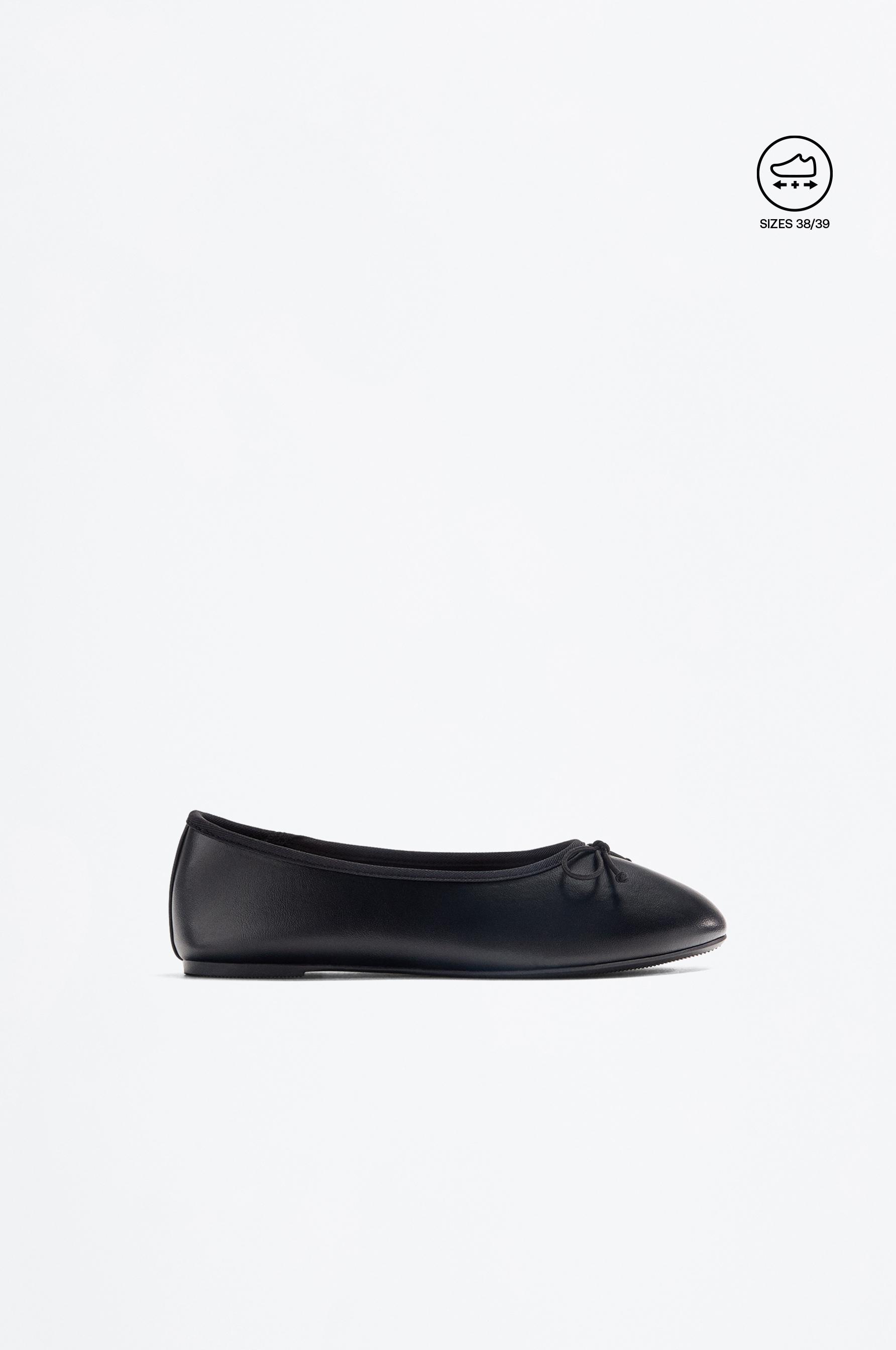 Bow ballerina flats — BLACK