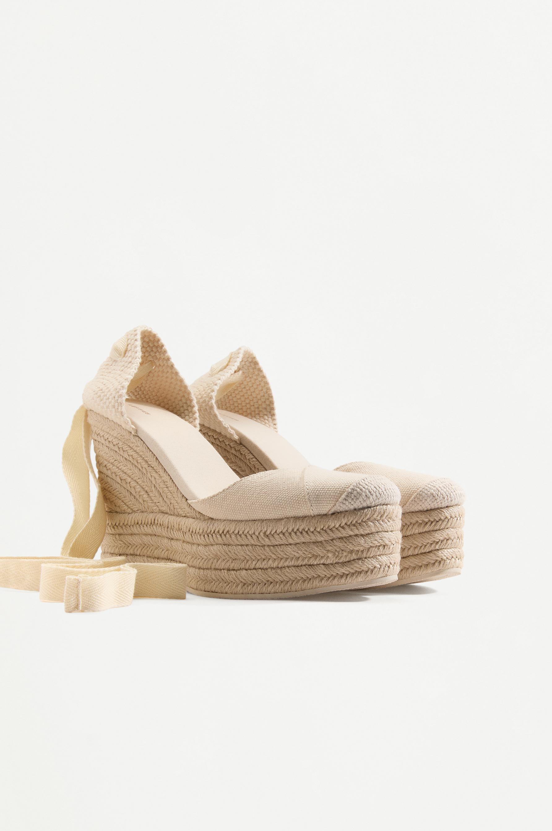 Platform jute wedge — ECRU