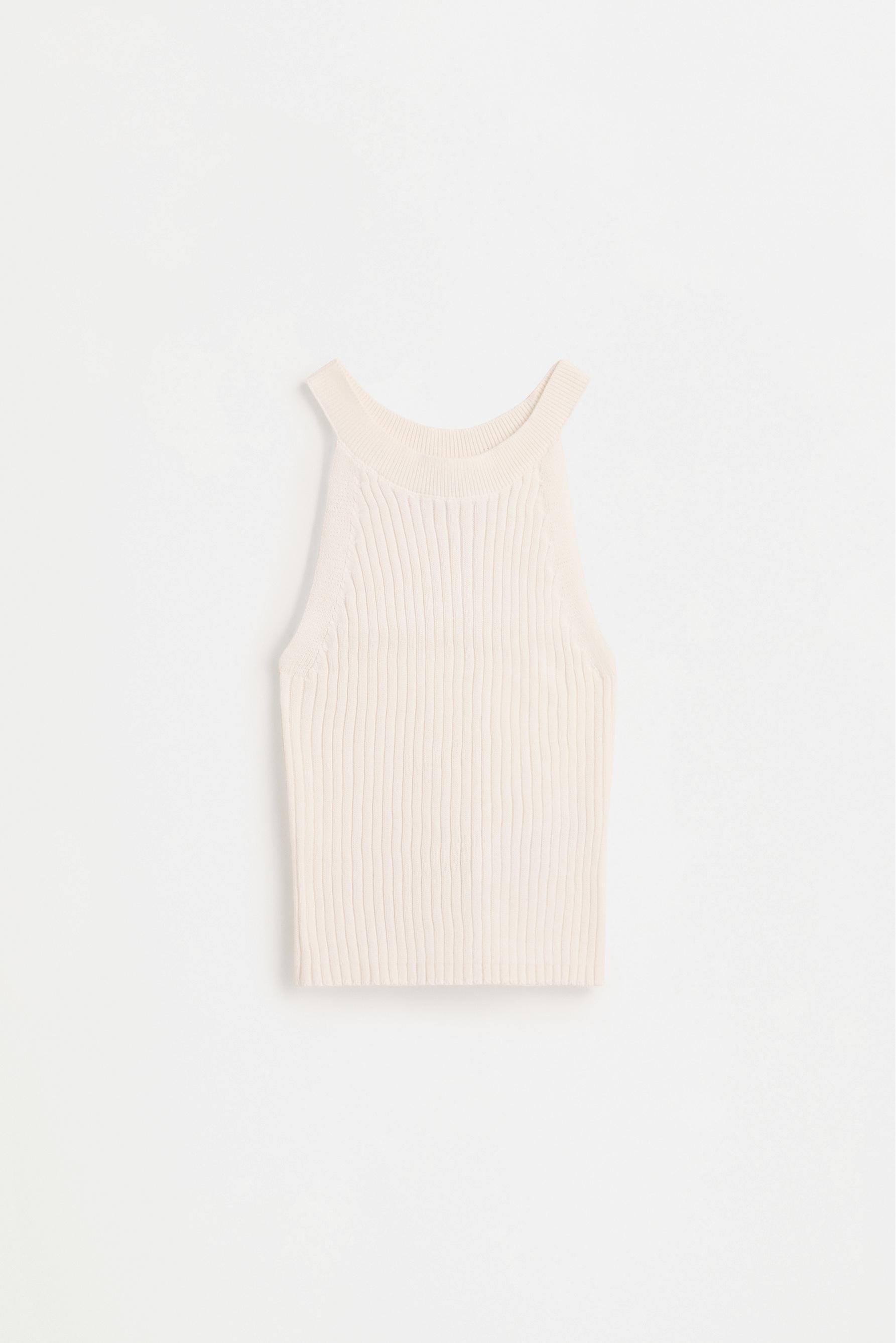 Knit halter top — OFF WHITE